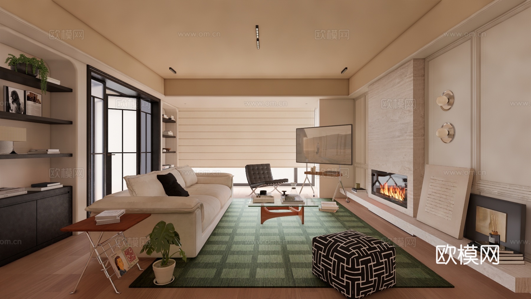 卧室 客餐厅 茶室 客厅 餐厅 阳台su模型