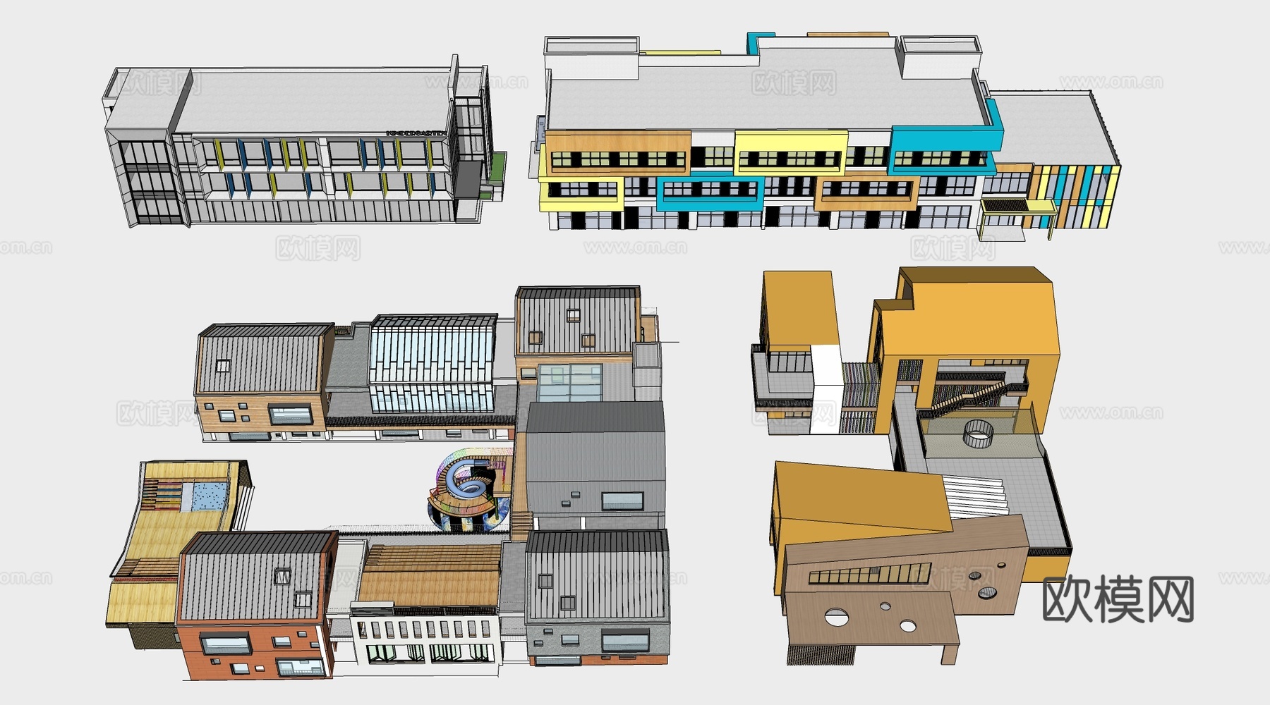现代幼儿园建筑su模型