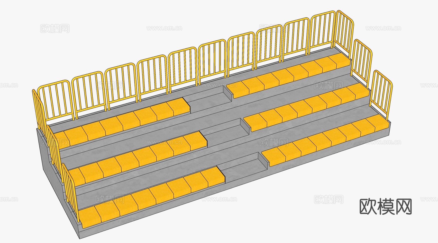 现代看台座椅 体育看台 观众席 台阶座椅su模型
