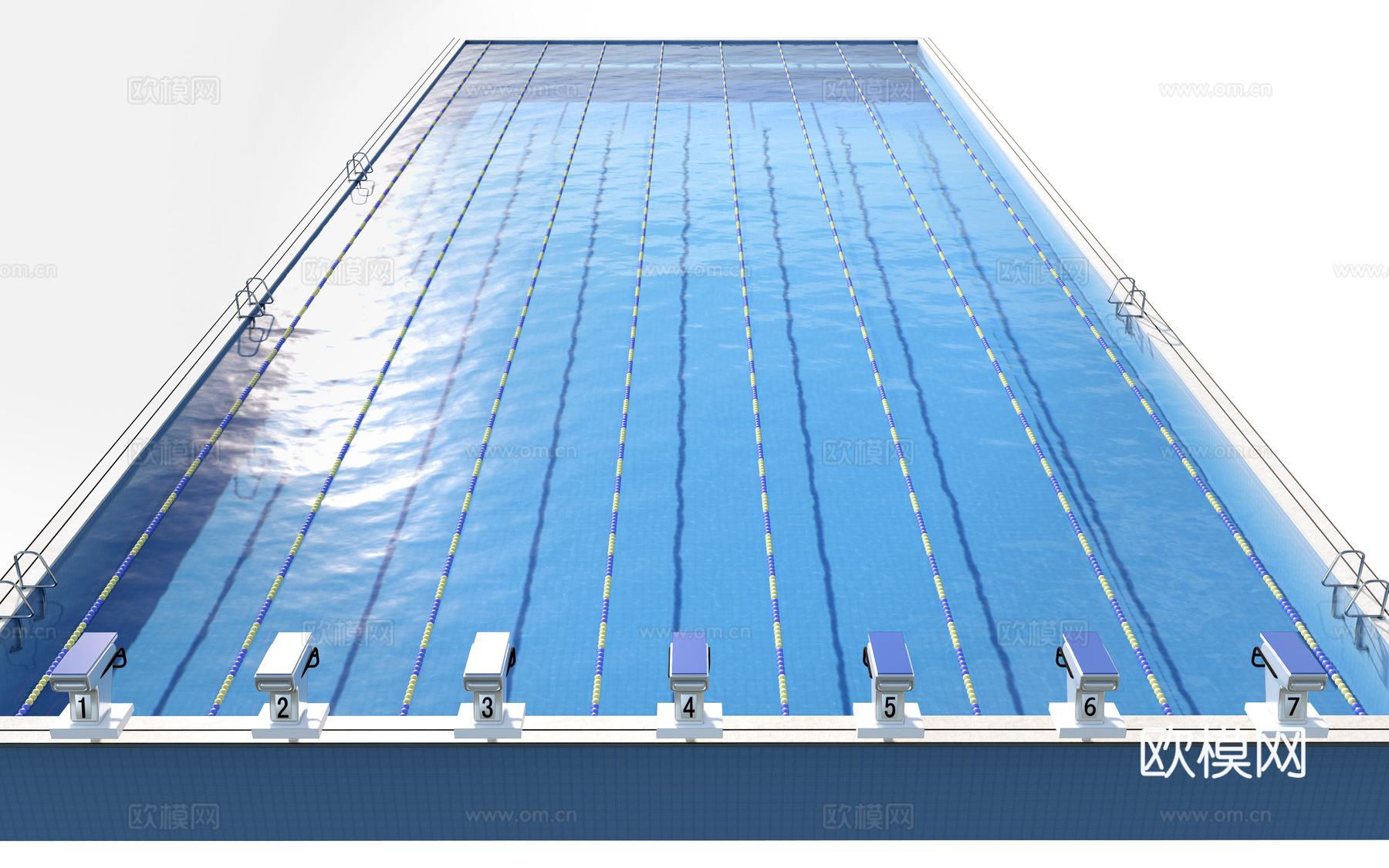 现代游泳池 游泳馆游泳池 游泳池跳台su模型