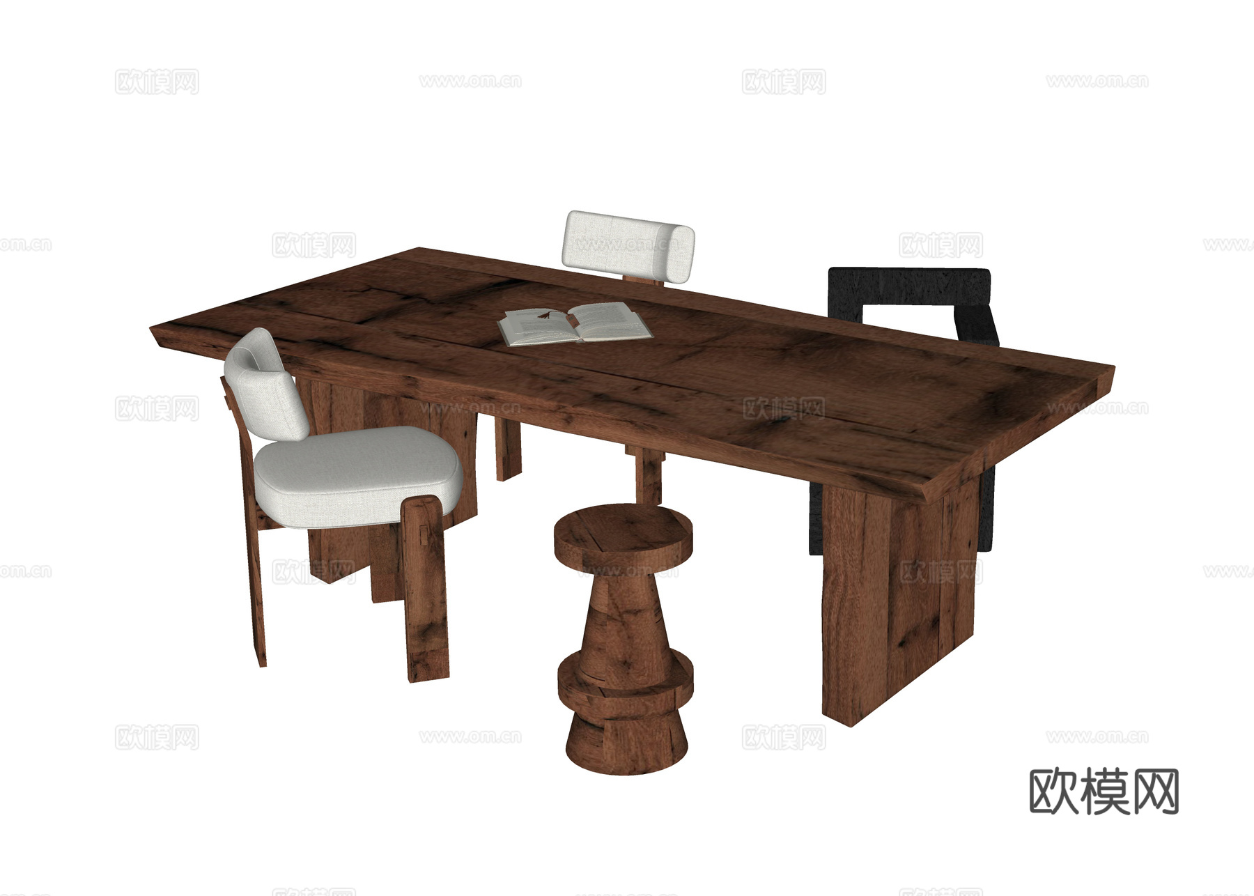 现代餐桌椅 餐椅 餐桌su模型