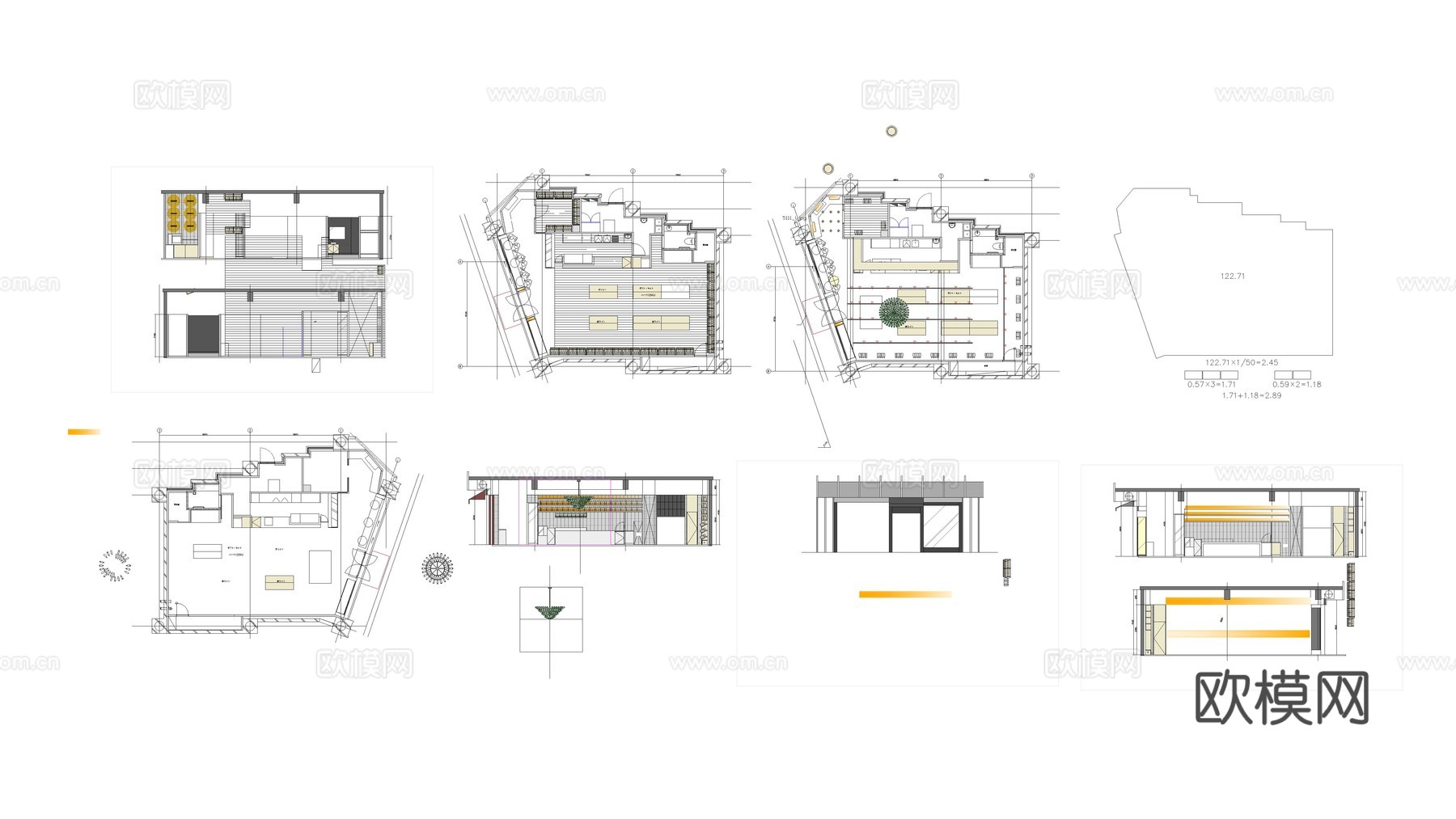 酒水零售商店平面图cad施工图下载