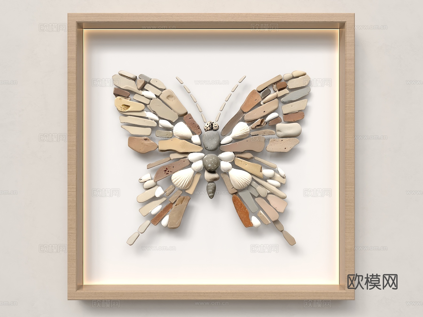 蝴蝶挂件 墙面装饰 蝴蝶 卵石蝴蝶 挂画装饰 端景装饰 现代su模型