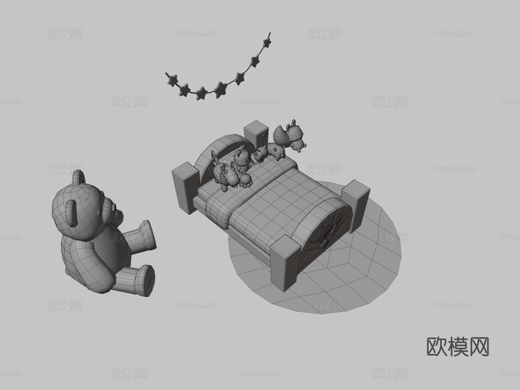 手绘儿童卧室su模型