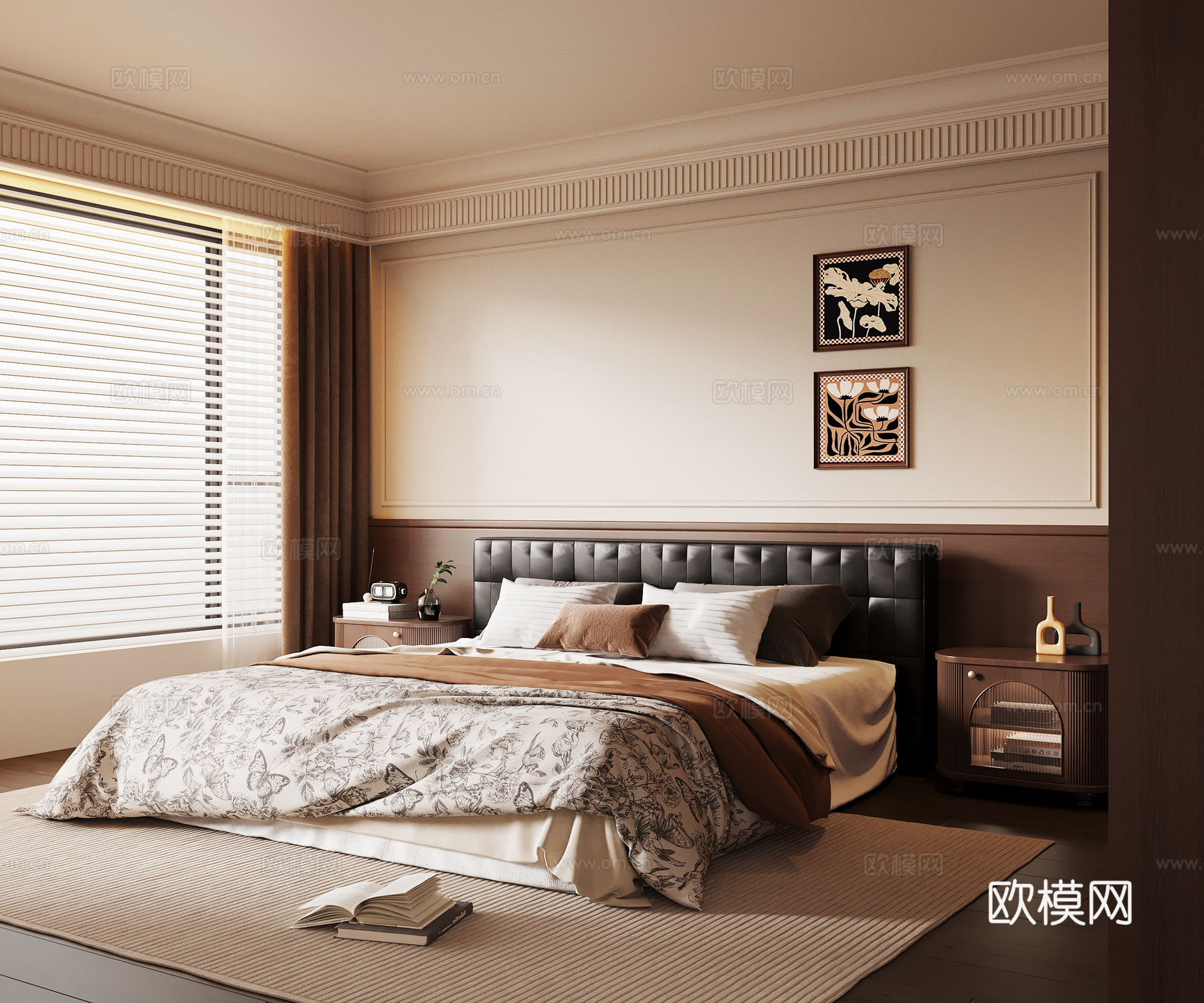 法式中古卧室su模型