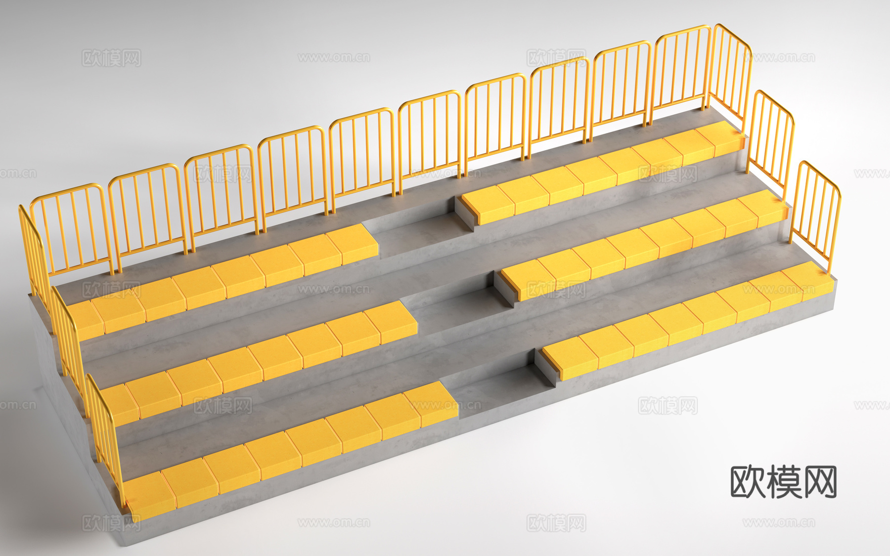 现代看台座椅 体育看台 观众席 台阶座椅su模型