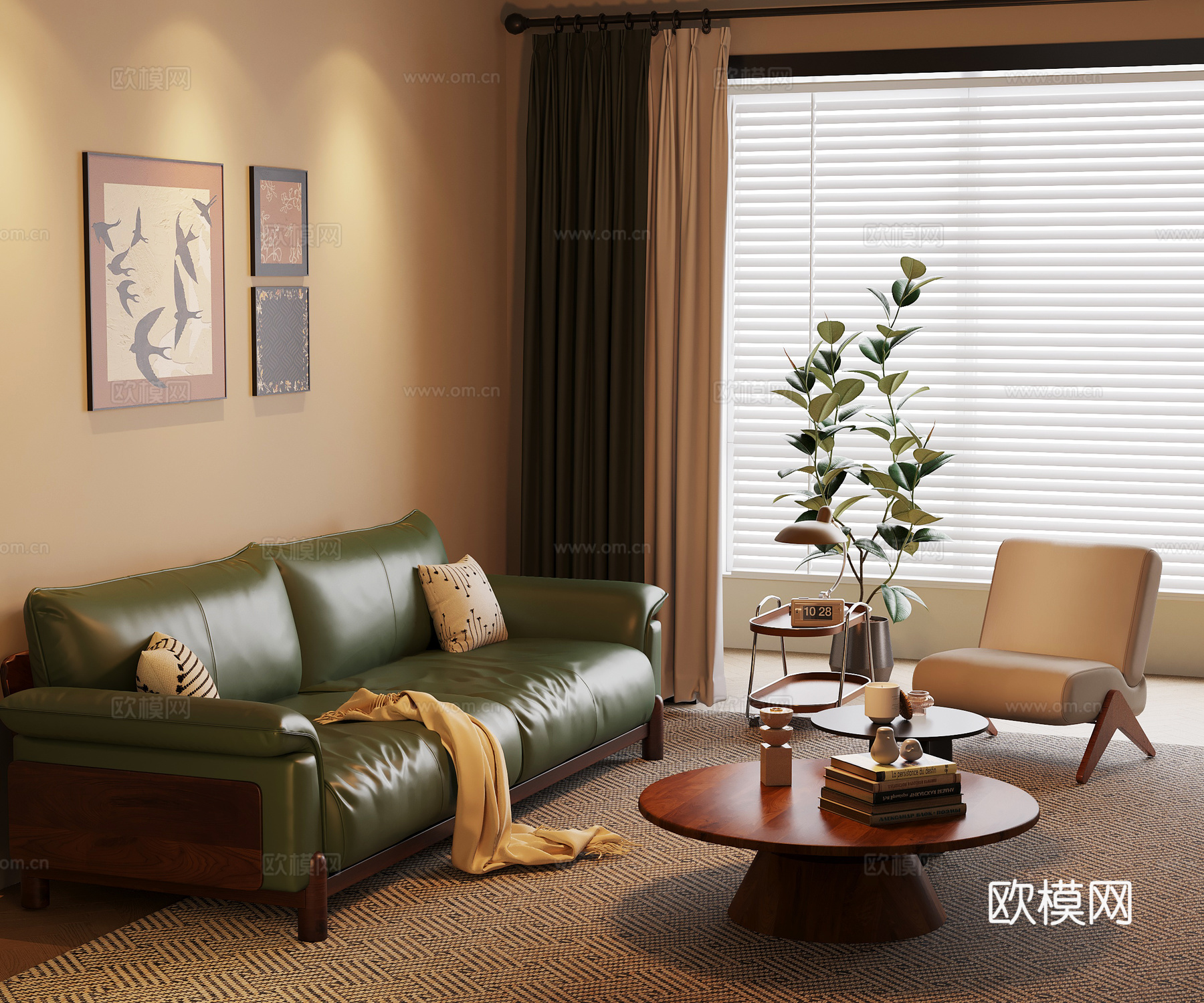 法式中古客厅 沙发茶几组合su模型