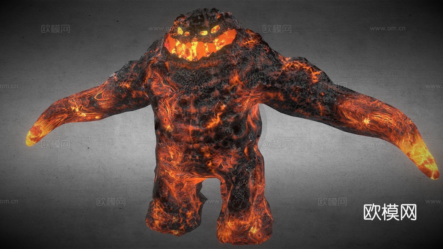 虚幻引擎4绑定纹理熔岩生物su模型