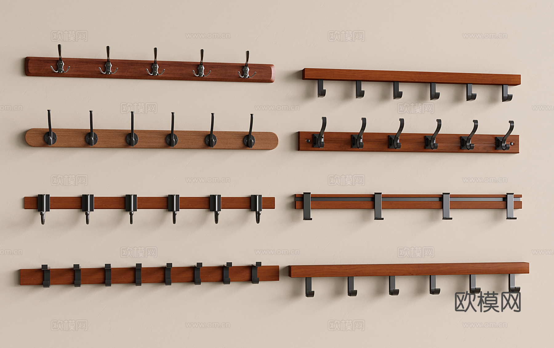 中古风挂钩 现代挂衣钩su模型