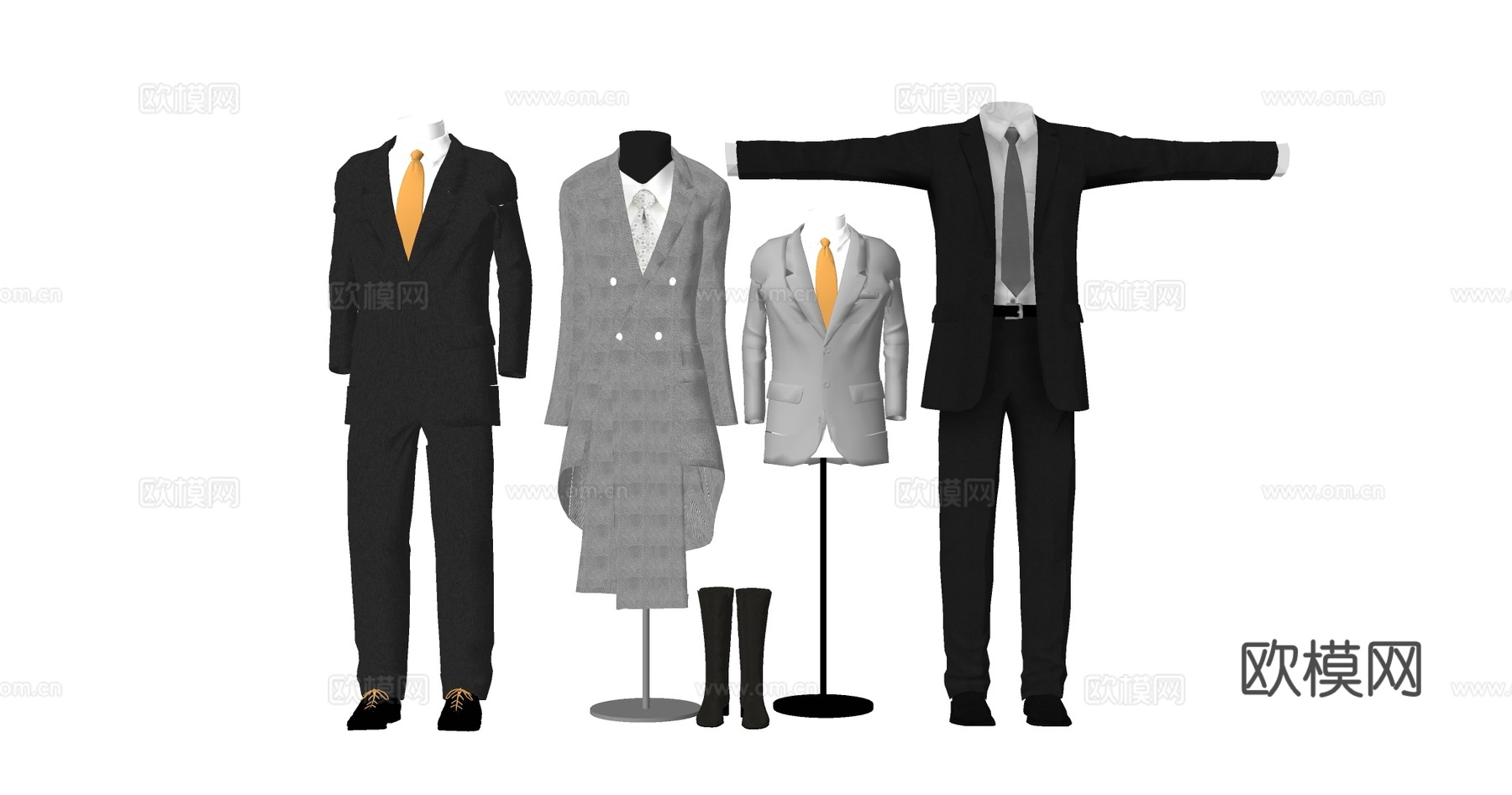 西装 女式西装套装​ 时尚商务风 正装su模型