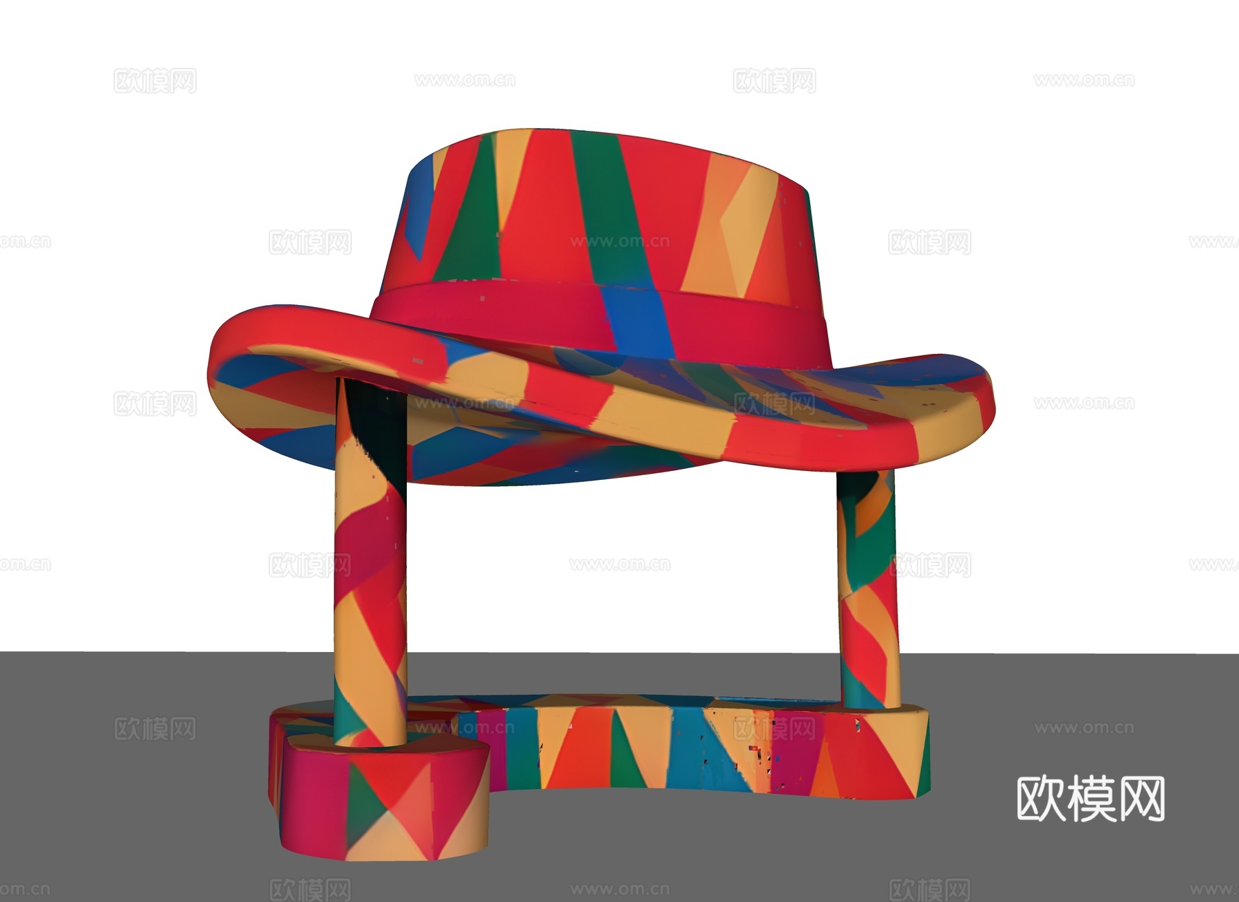 代城市小品 小品雕塑 景观廊架 户外桌椅 帽子廊架 廊架雕塑su模型