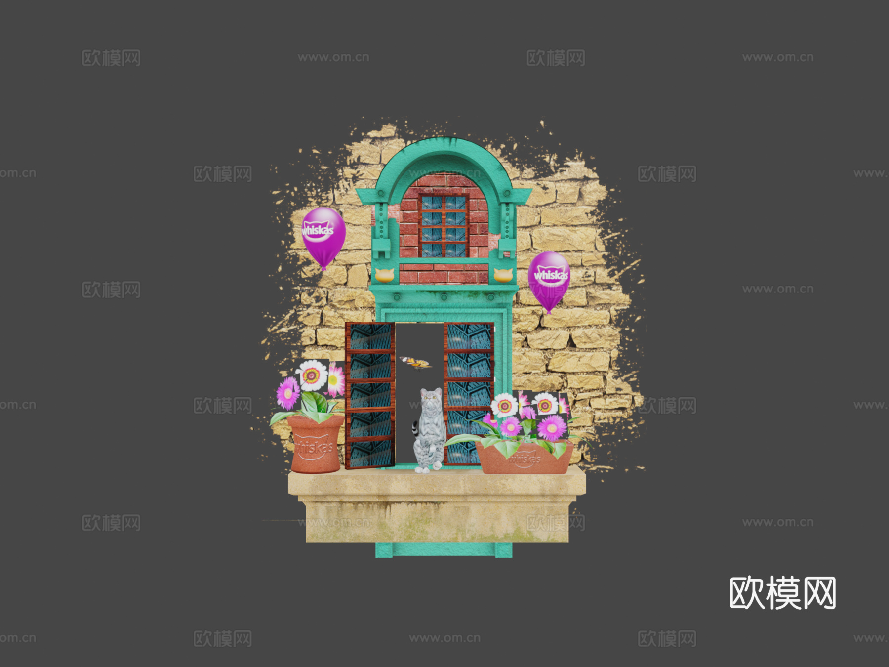 英国短毛银虎斑幼猫  绑定su模型