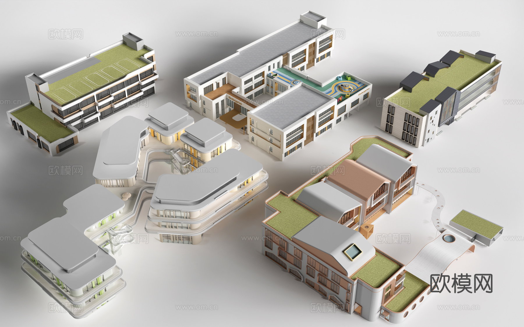 现代幼儿园建筑su模型