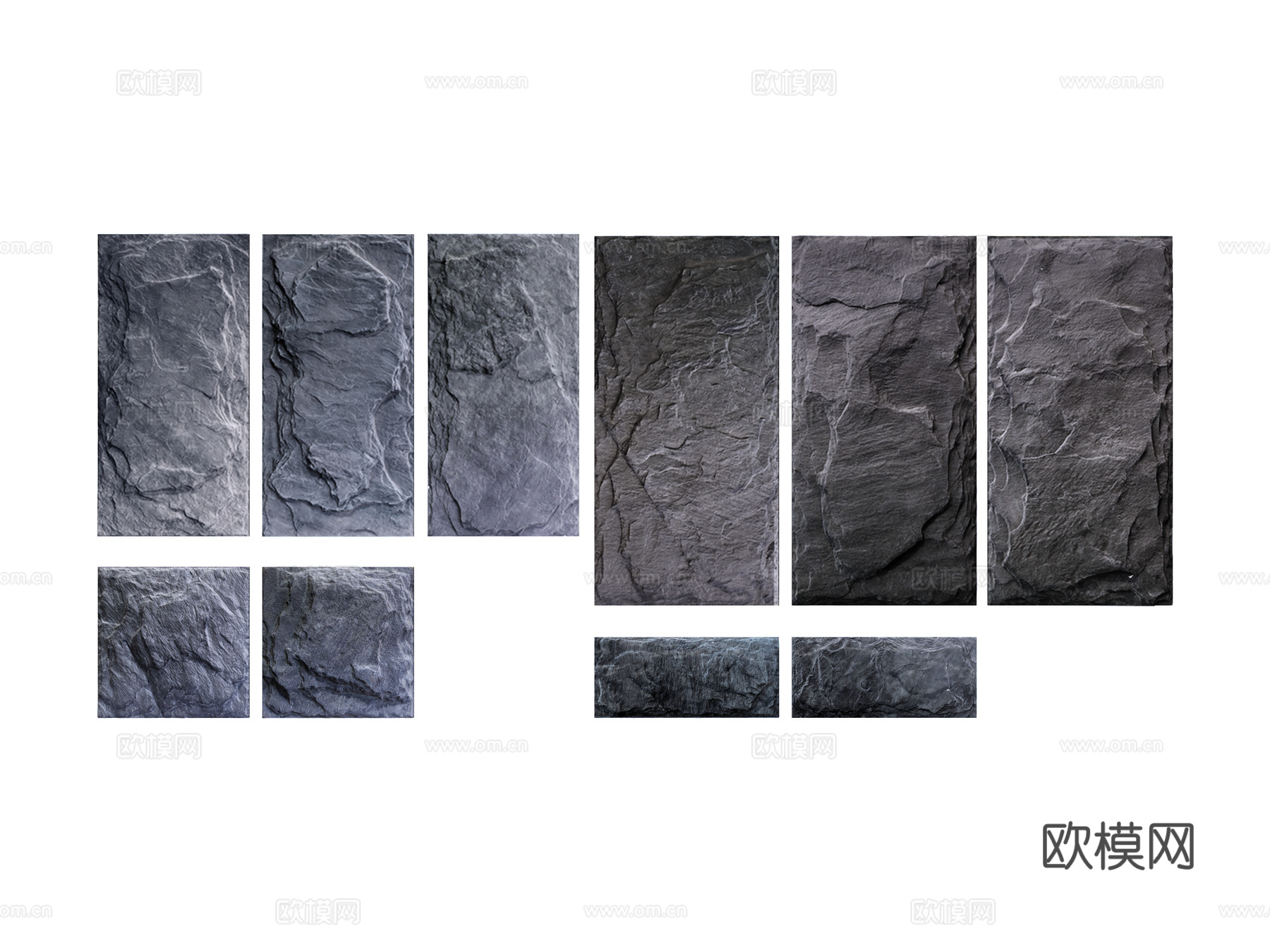 pu石 装饰背景墙su模型