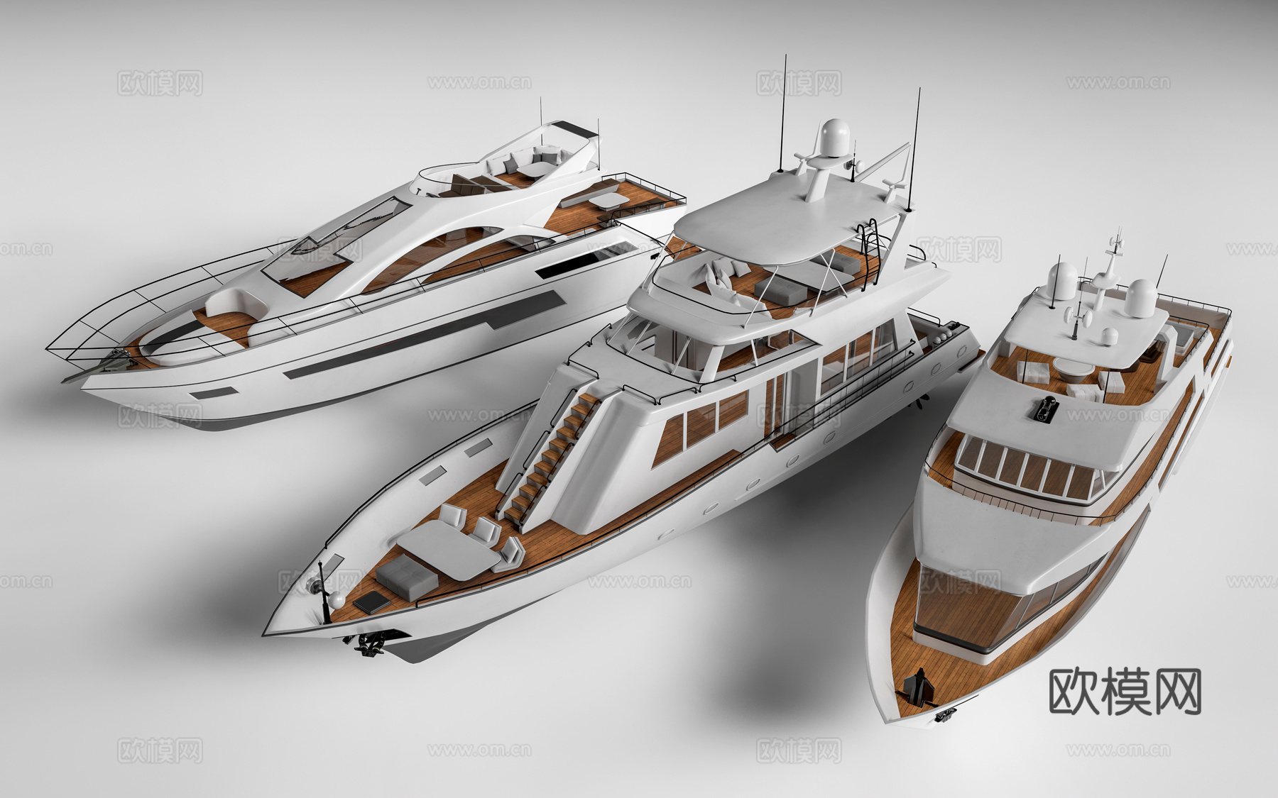 现代游艇 快艇 观光船su模型
