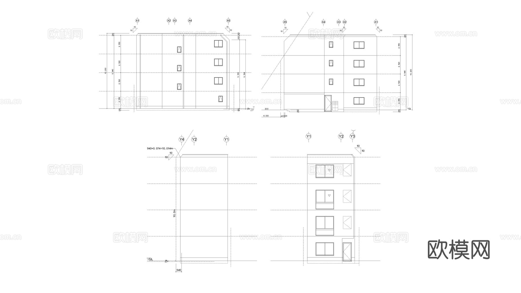 住宅建筑图纸cad施工图下载（渲染图1）