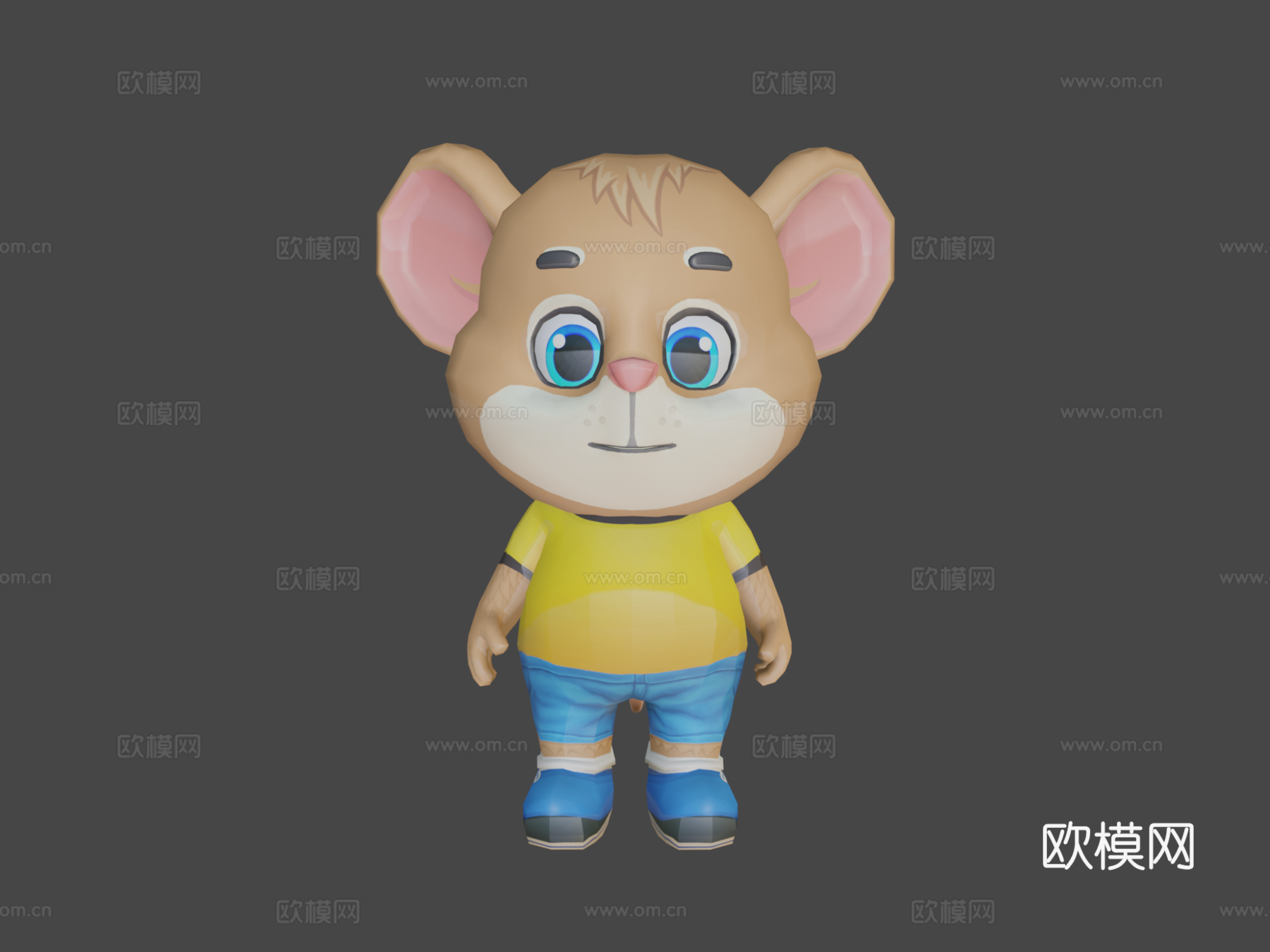 棕鼠啮齿动物动画骨骼su模型