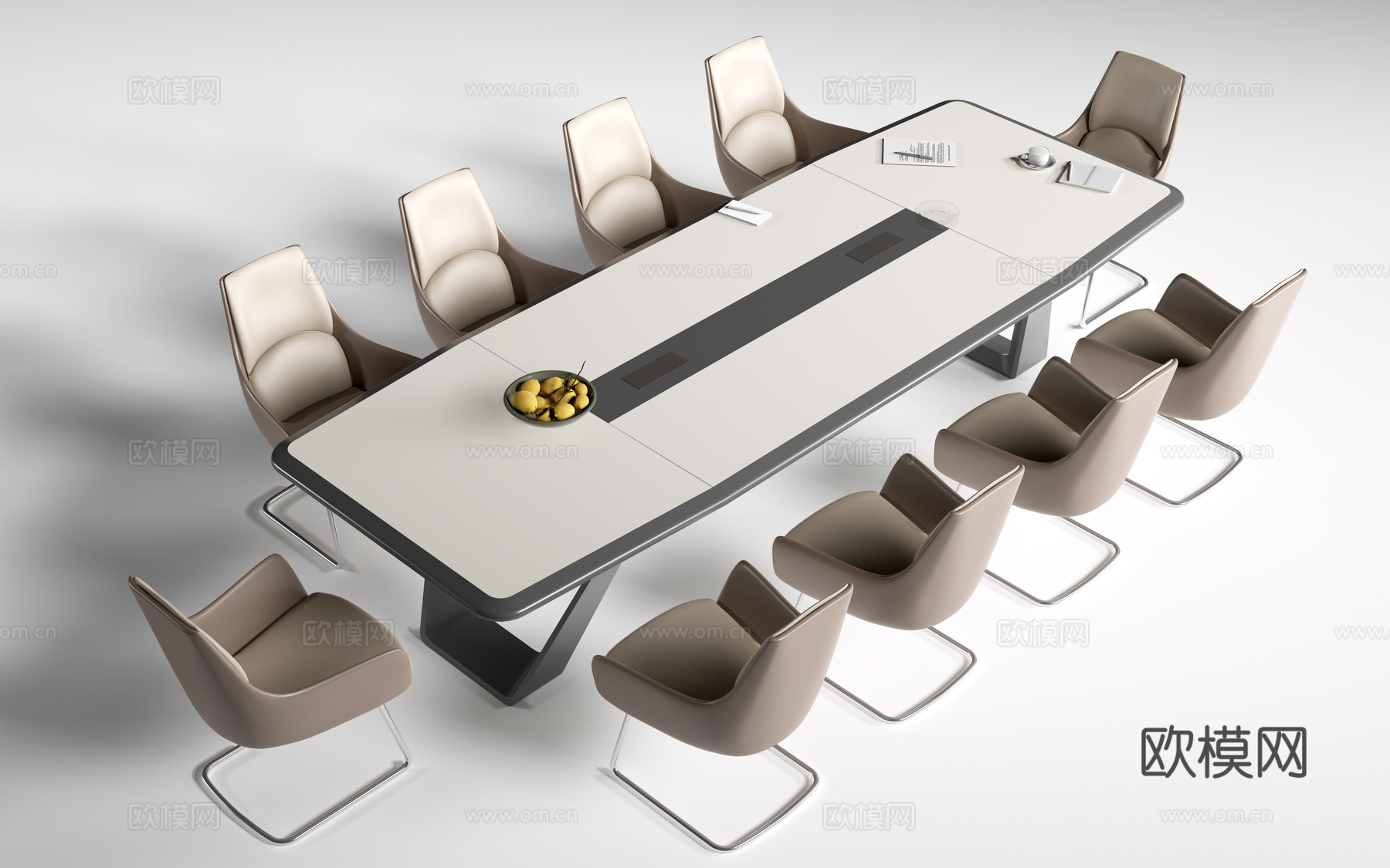 现代会议桌椅 办公桌椅su模型