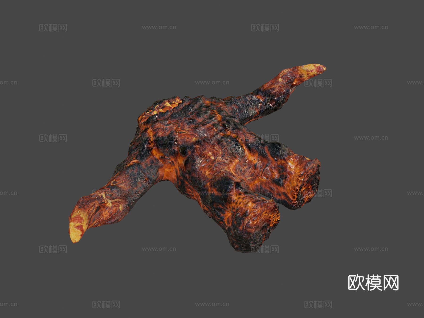 虚幻引擎4绑定纹理熔岩生物su模型