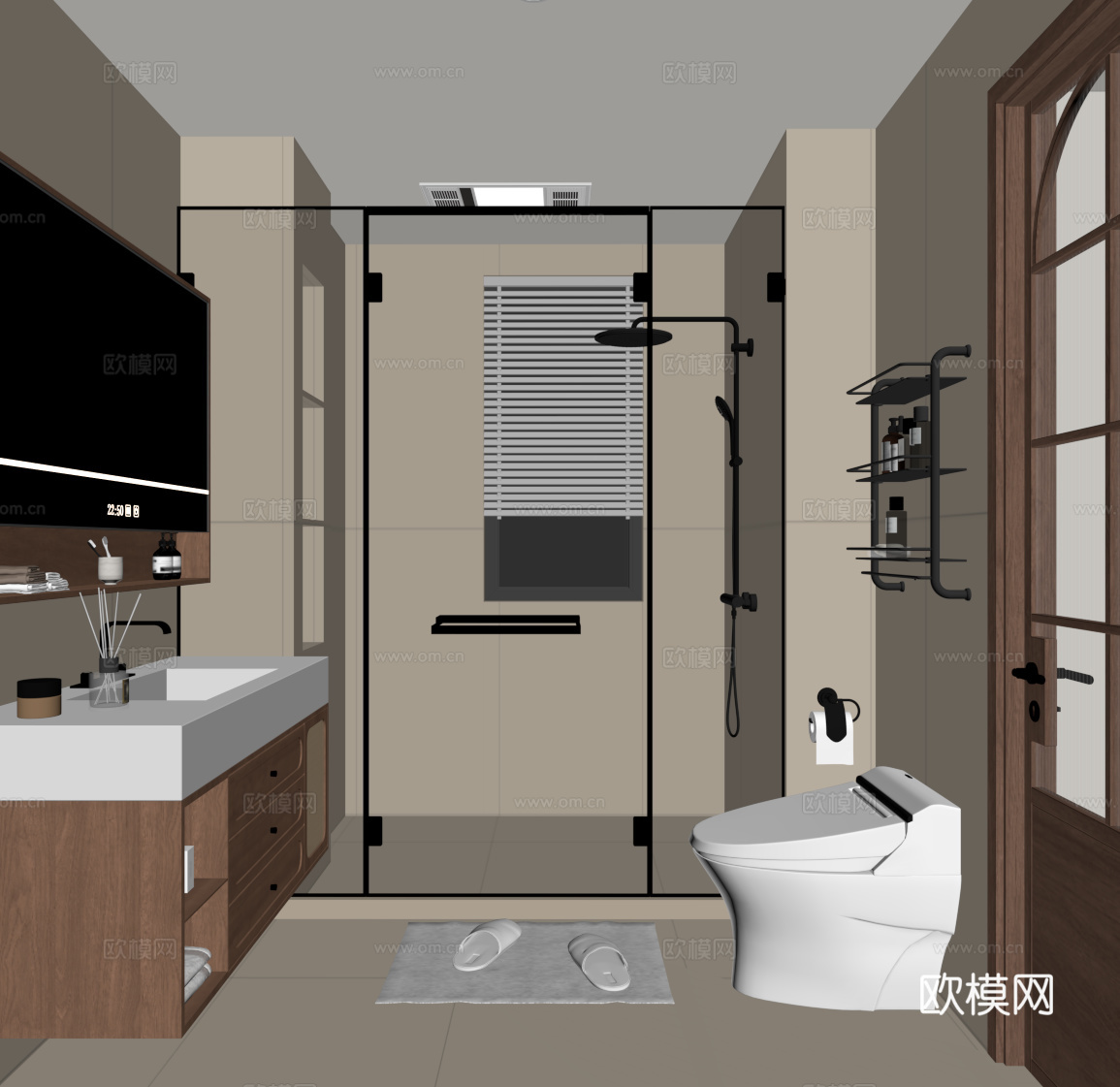 法式中古卫生间su模型
