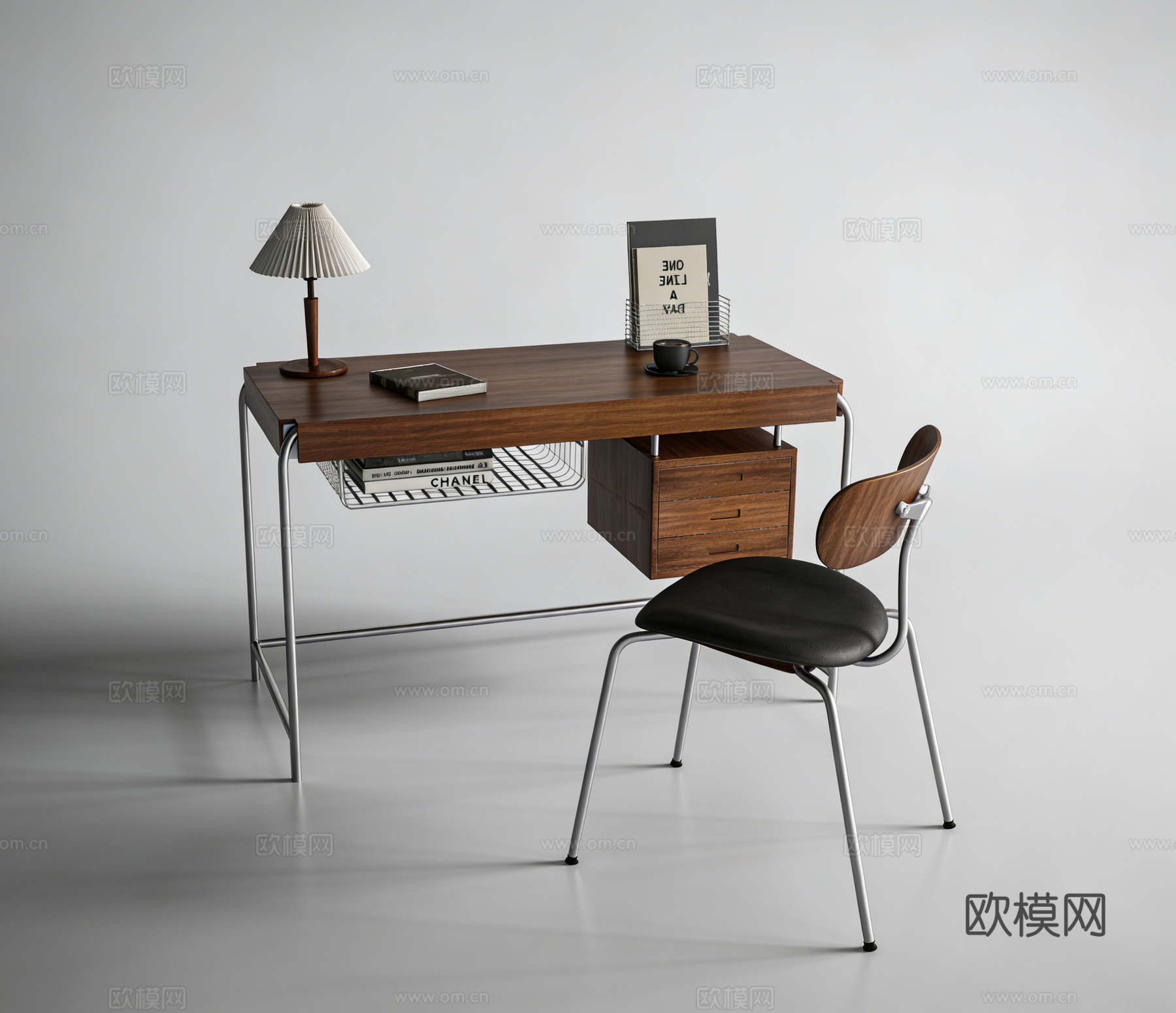侘寂书桌su模型