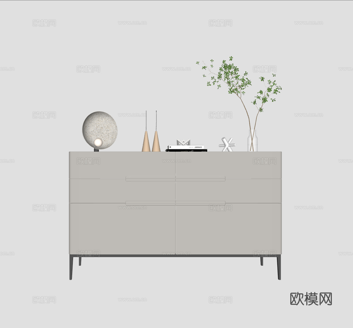 现代装饰柜su模型