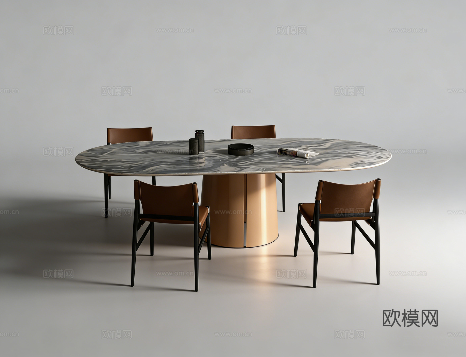 现代书桌餐桌su模型