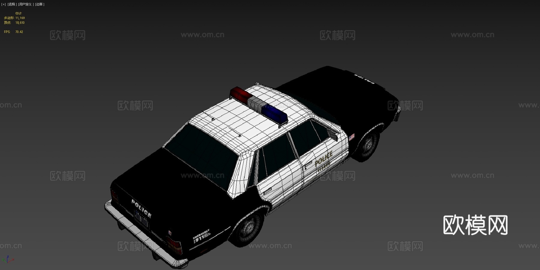 费尔黑文LT 80警用巡逻车低多边形su模型