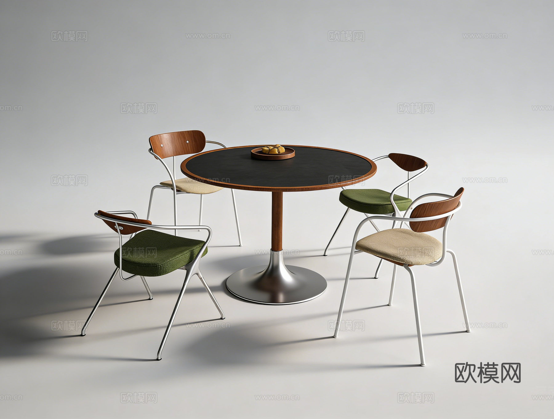 现代书桌餐桌su模型