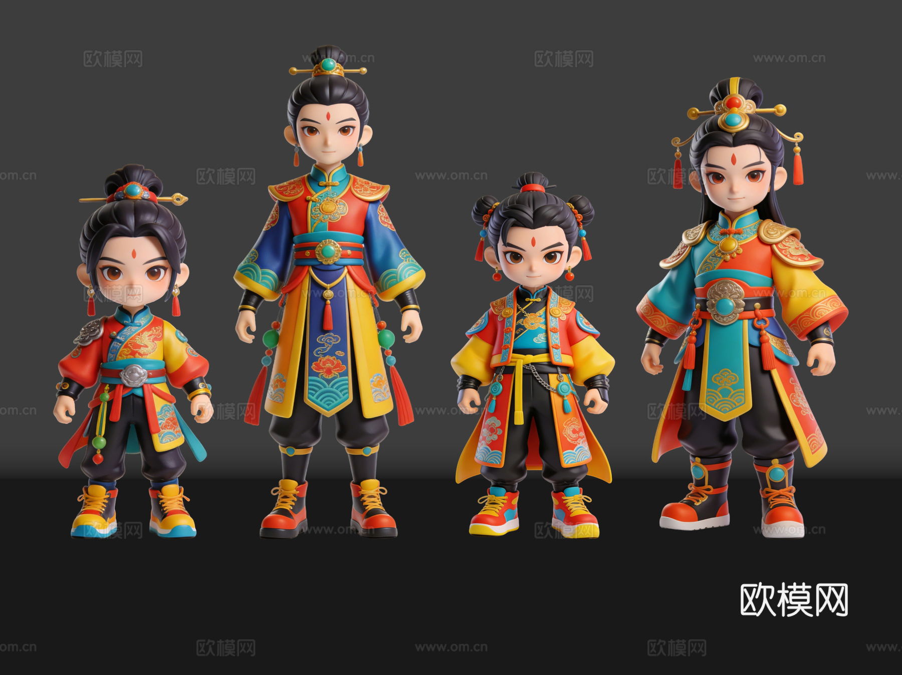 2D国潮手办 国潮公仔 国潮形象公仔 民俗活动 非物质文化遗su模型