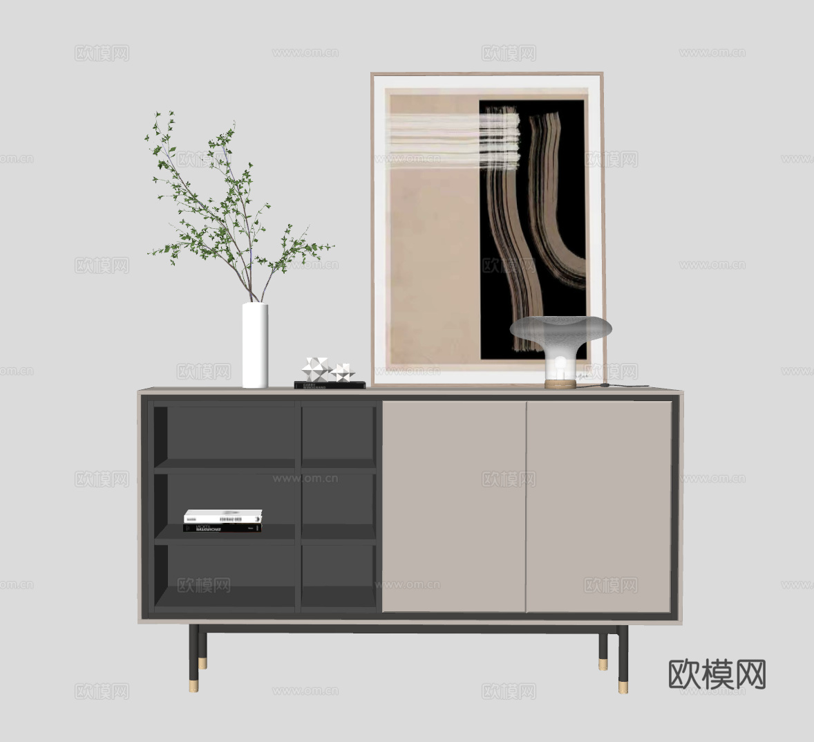 现代装饰柜su模型