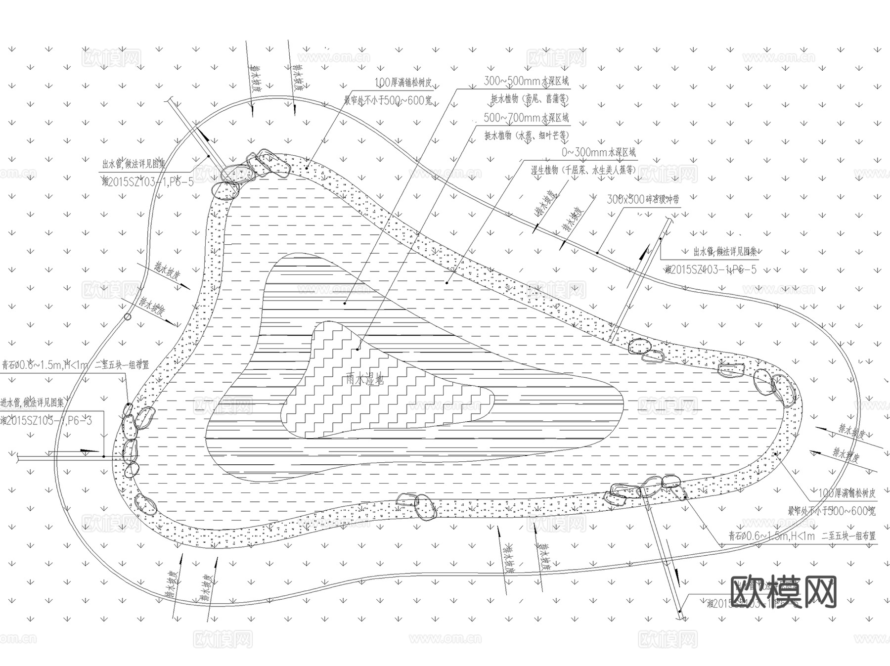 雨水湿地节点CAD施工图cad施工图