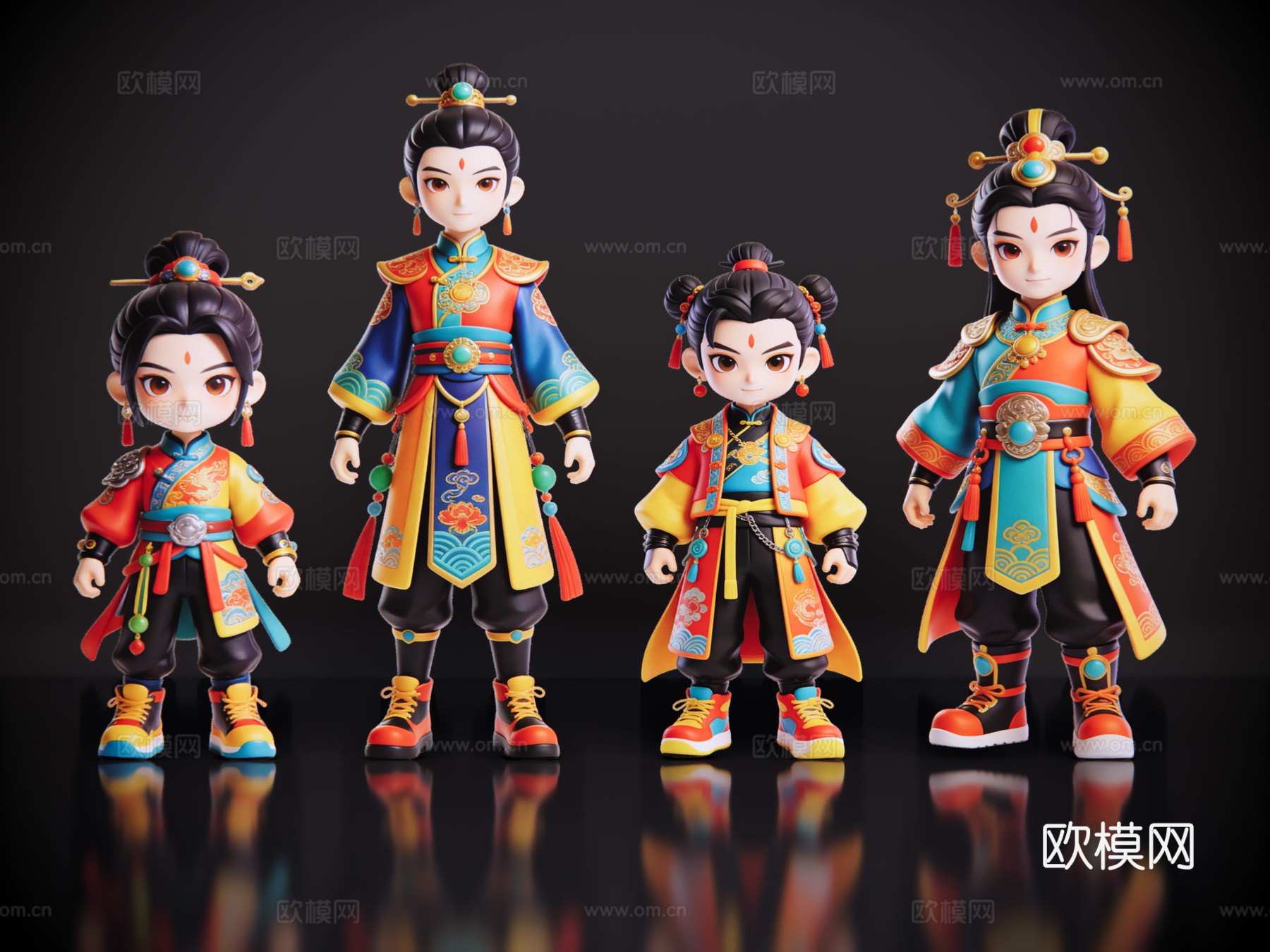 2D国潮手办 国潮公仔 国潮形象公仔 民俗活动 非物质文化遗su模型