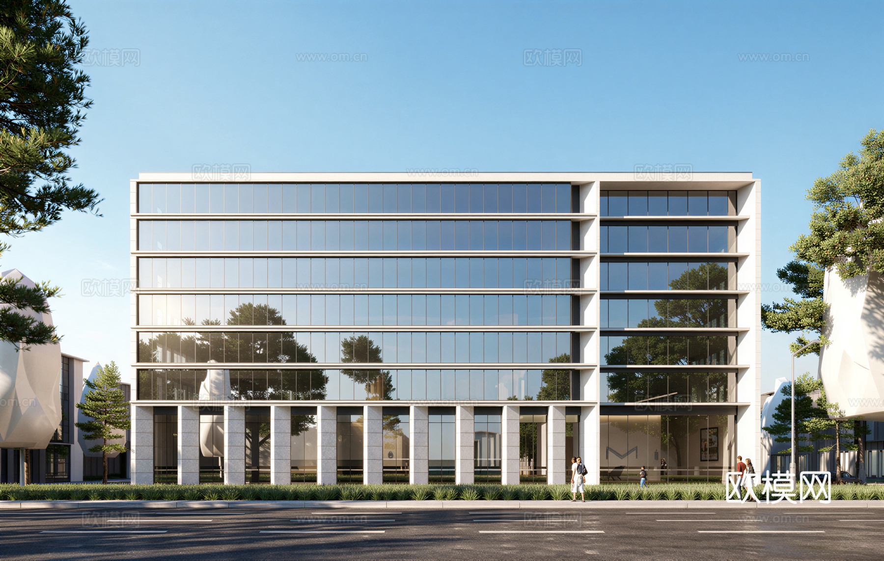 多层厂房 现代产业园 多层办公 厂房 产业园 办公楼su模型