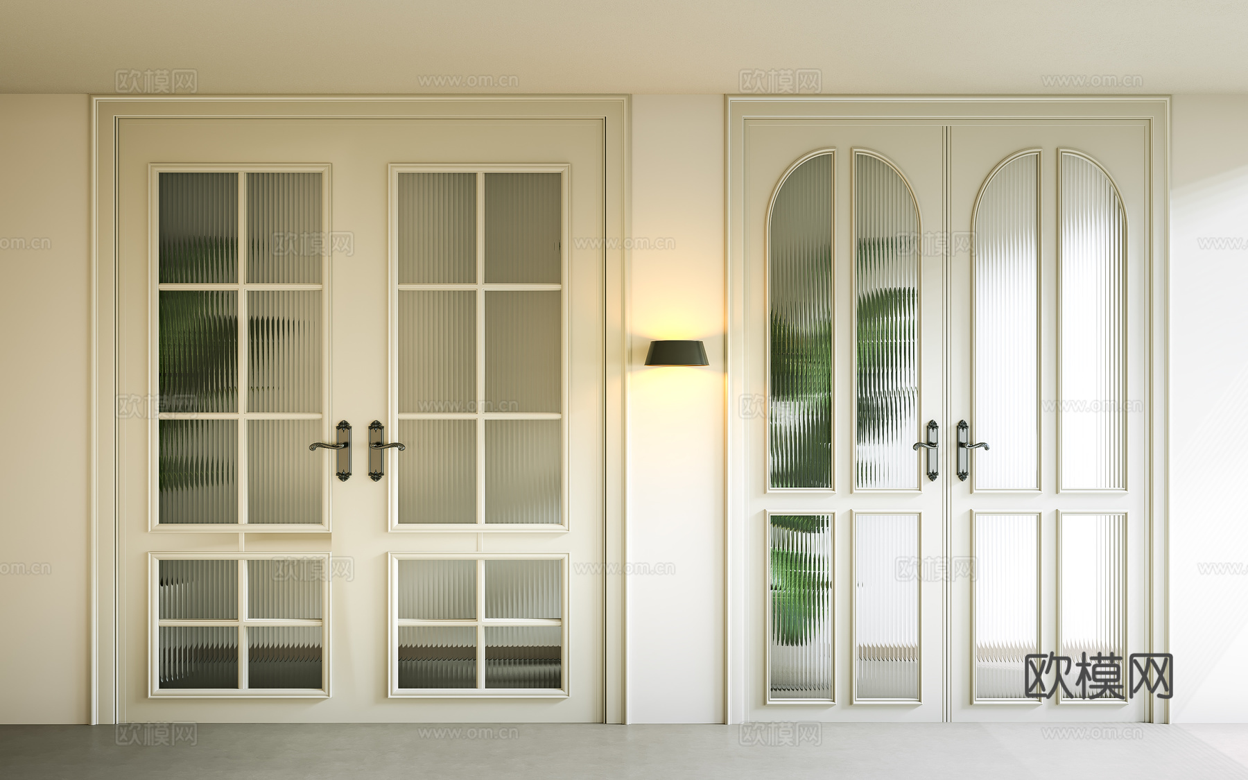 玻璃双开门 法式双开门 美式双开门 双开门 玻璃单开门 平开su模型