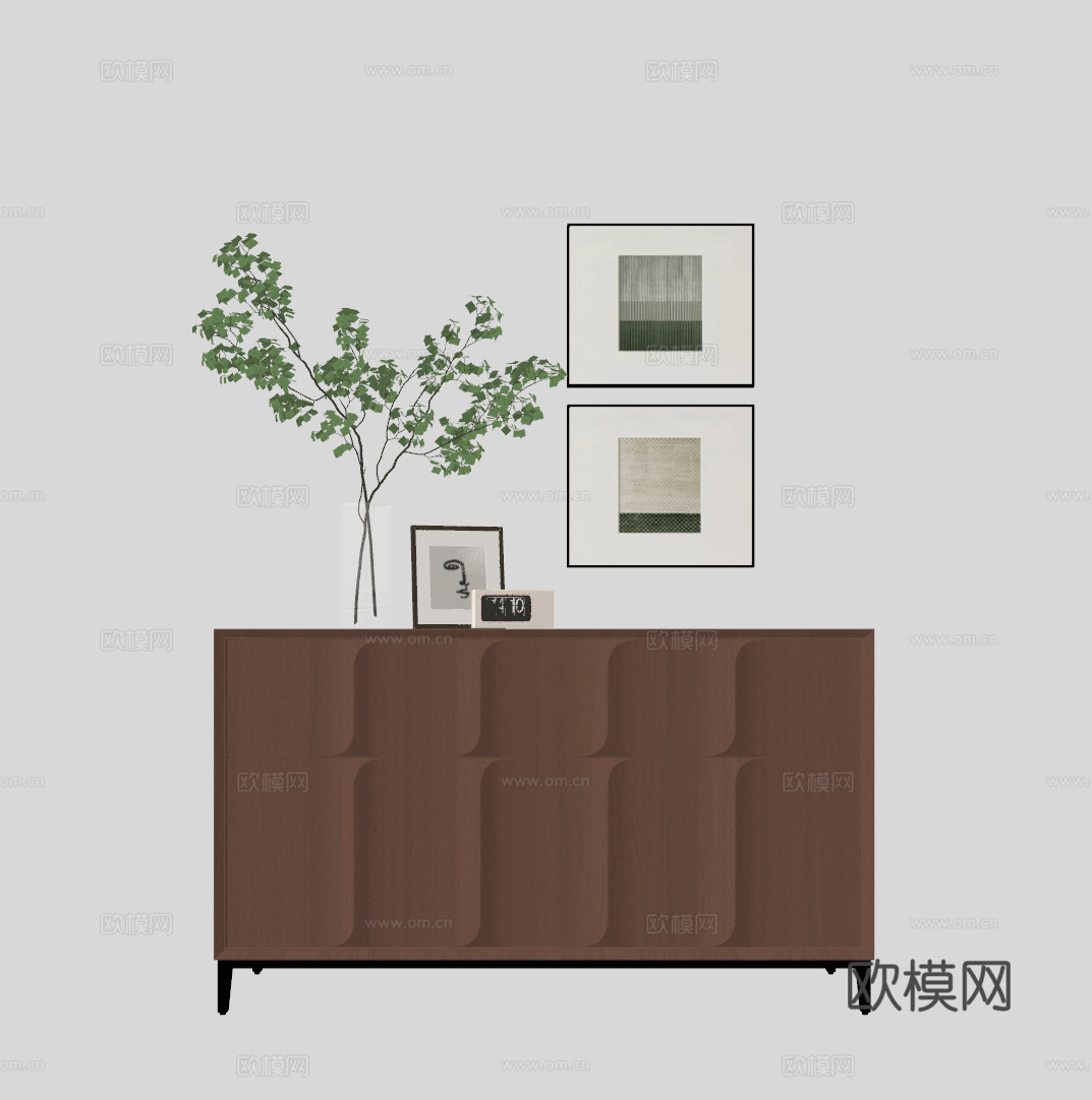 现代装饰柜su模型