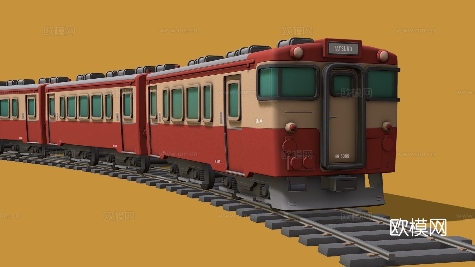 卡通通勤列车su模型