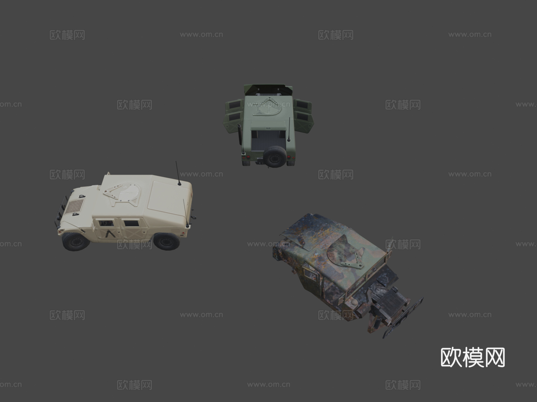 AM通用M998悍马su模型