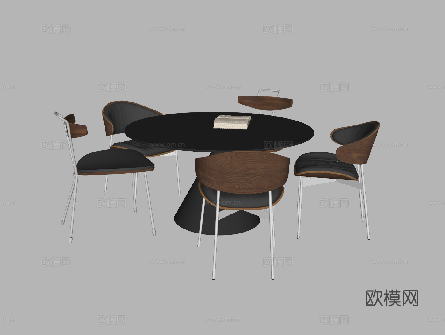 现代书桌餐桌su模型