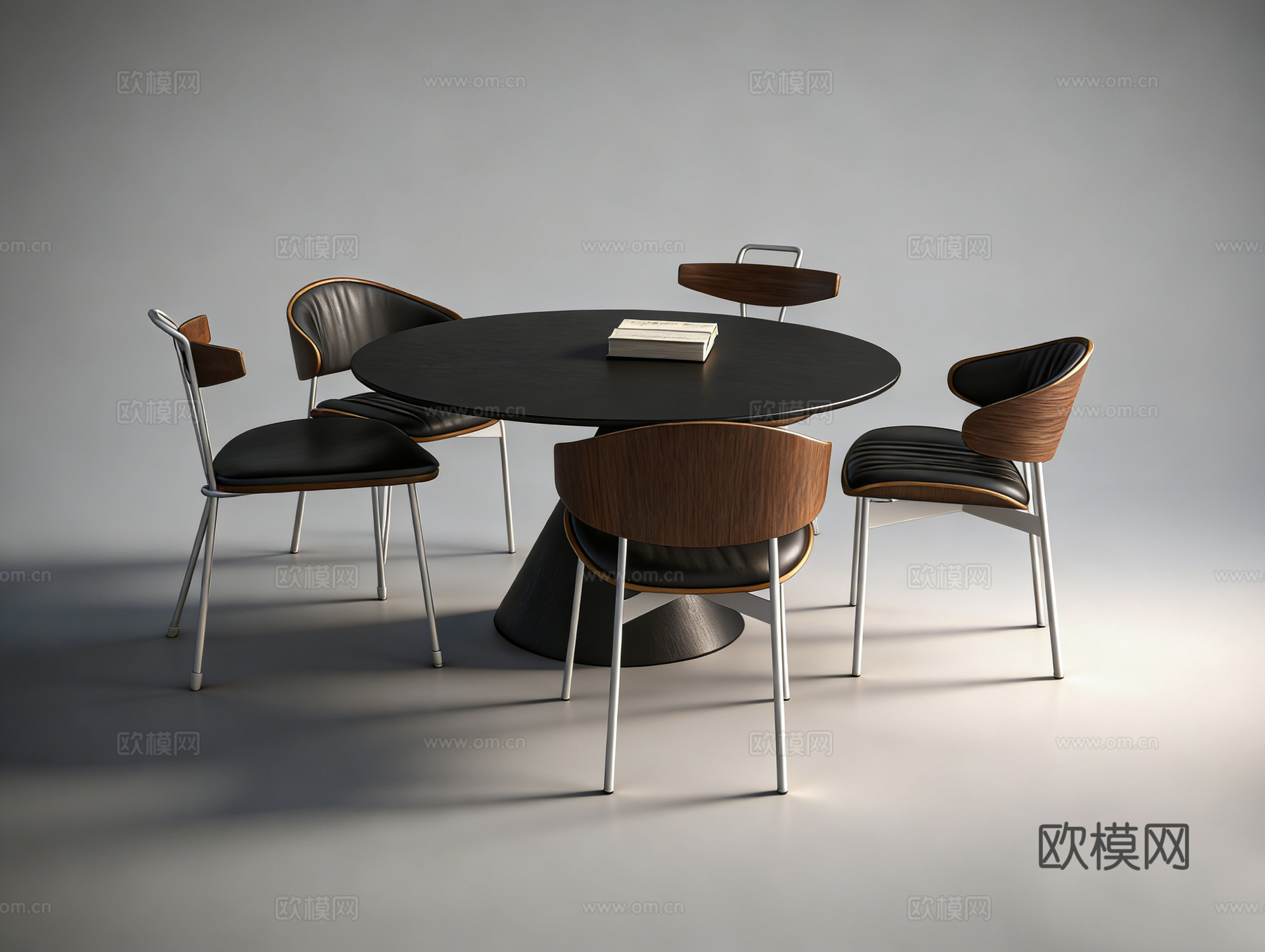 现代书桌餐桌su模型