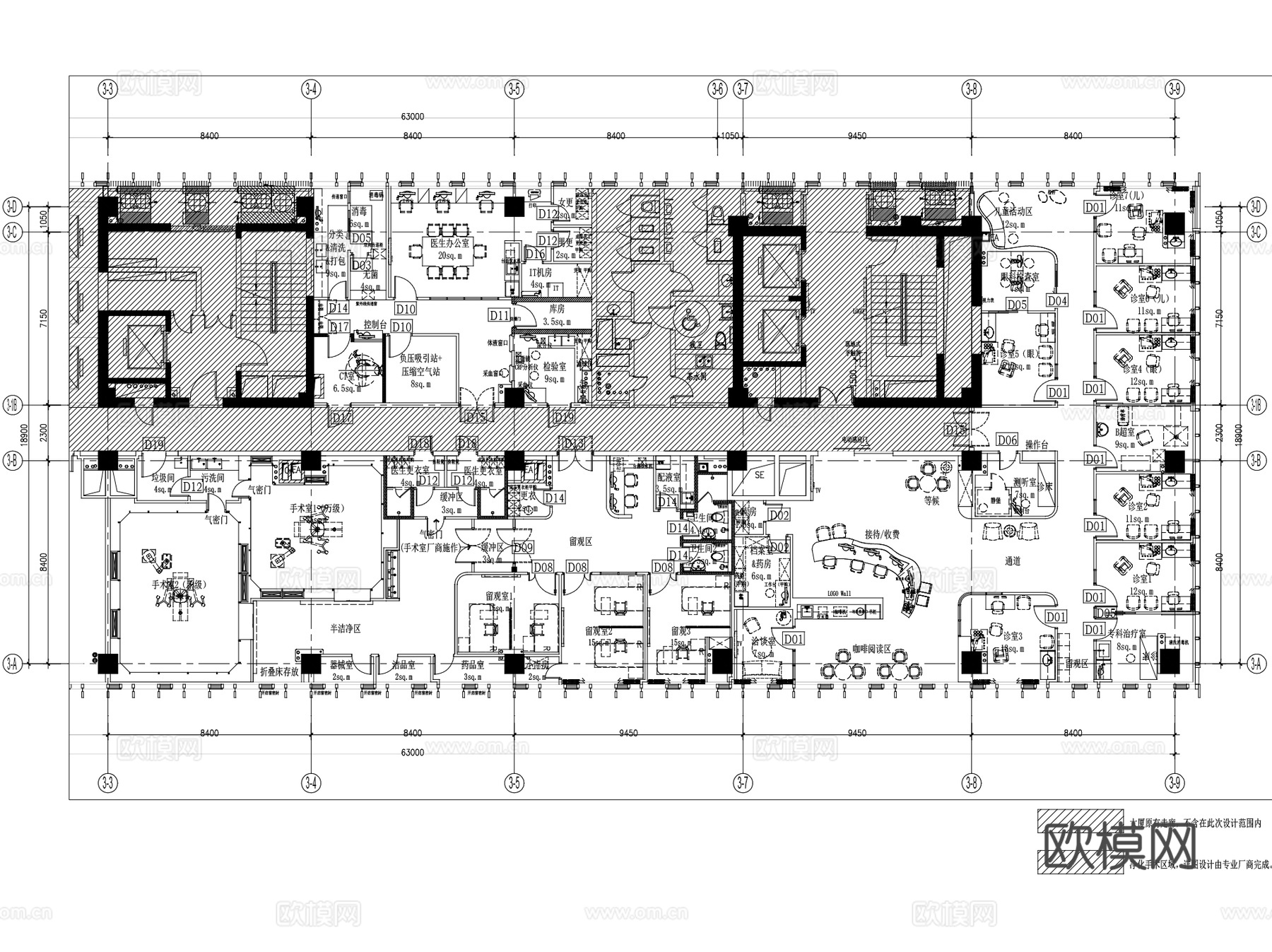 医院社区健康服务中心卫生院诊所康复中心CAD施工图集 13套cad施工图