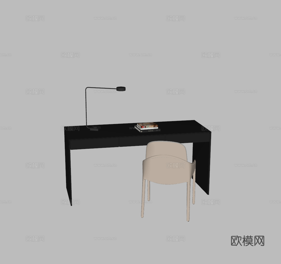 现代书桌su模型