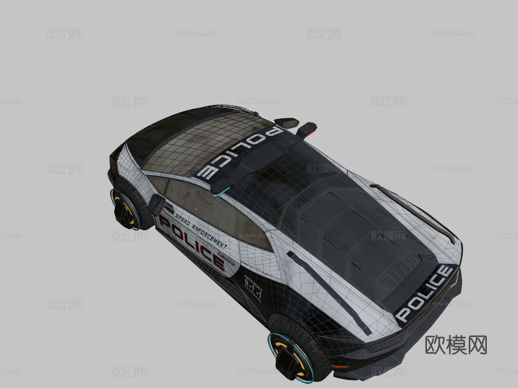 悬浮警车su模型