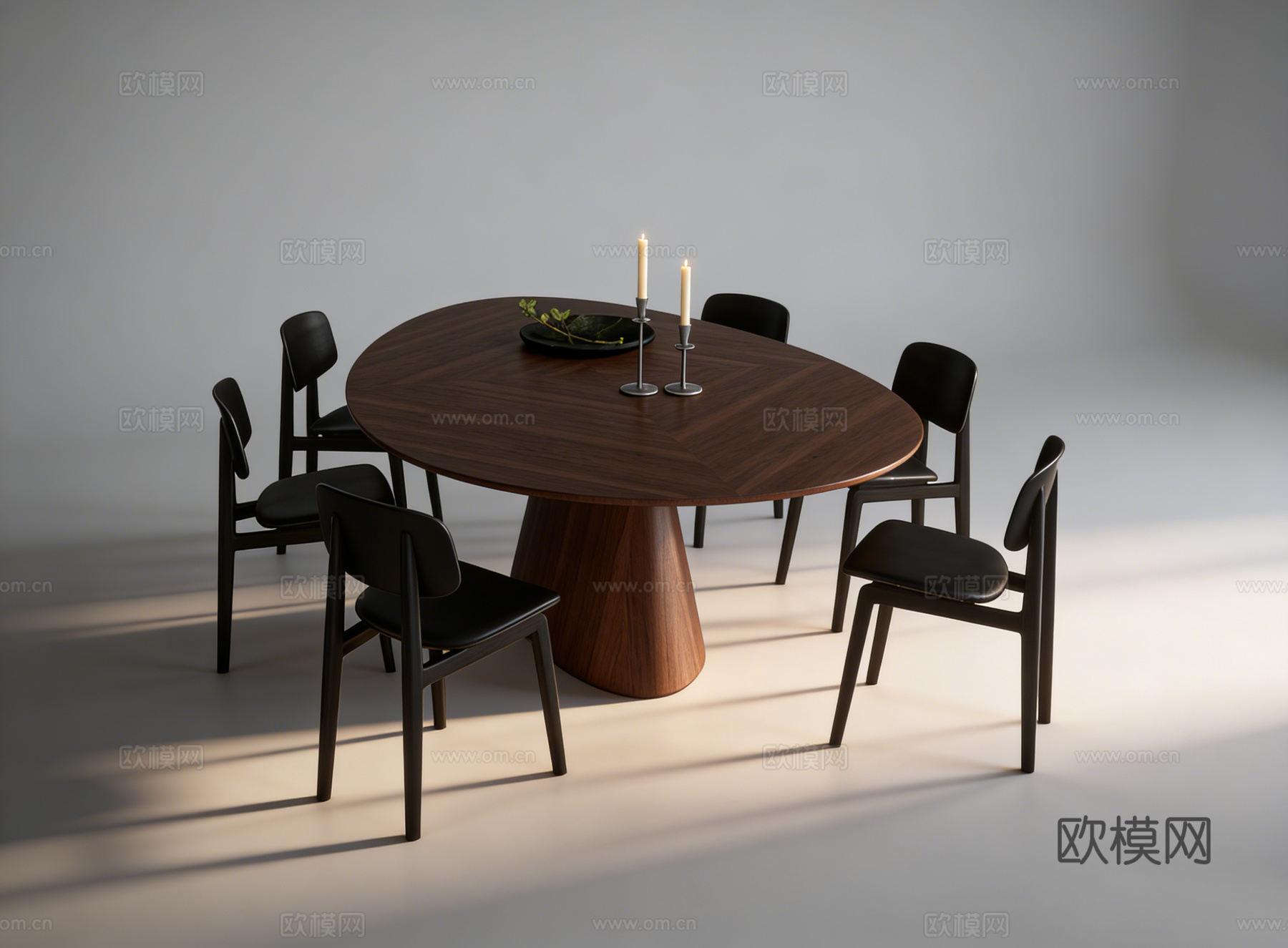 中古风书桌餐桌su模型