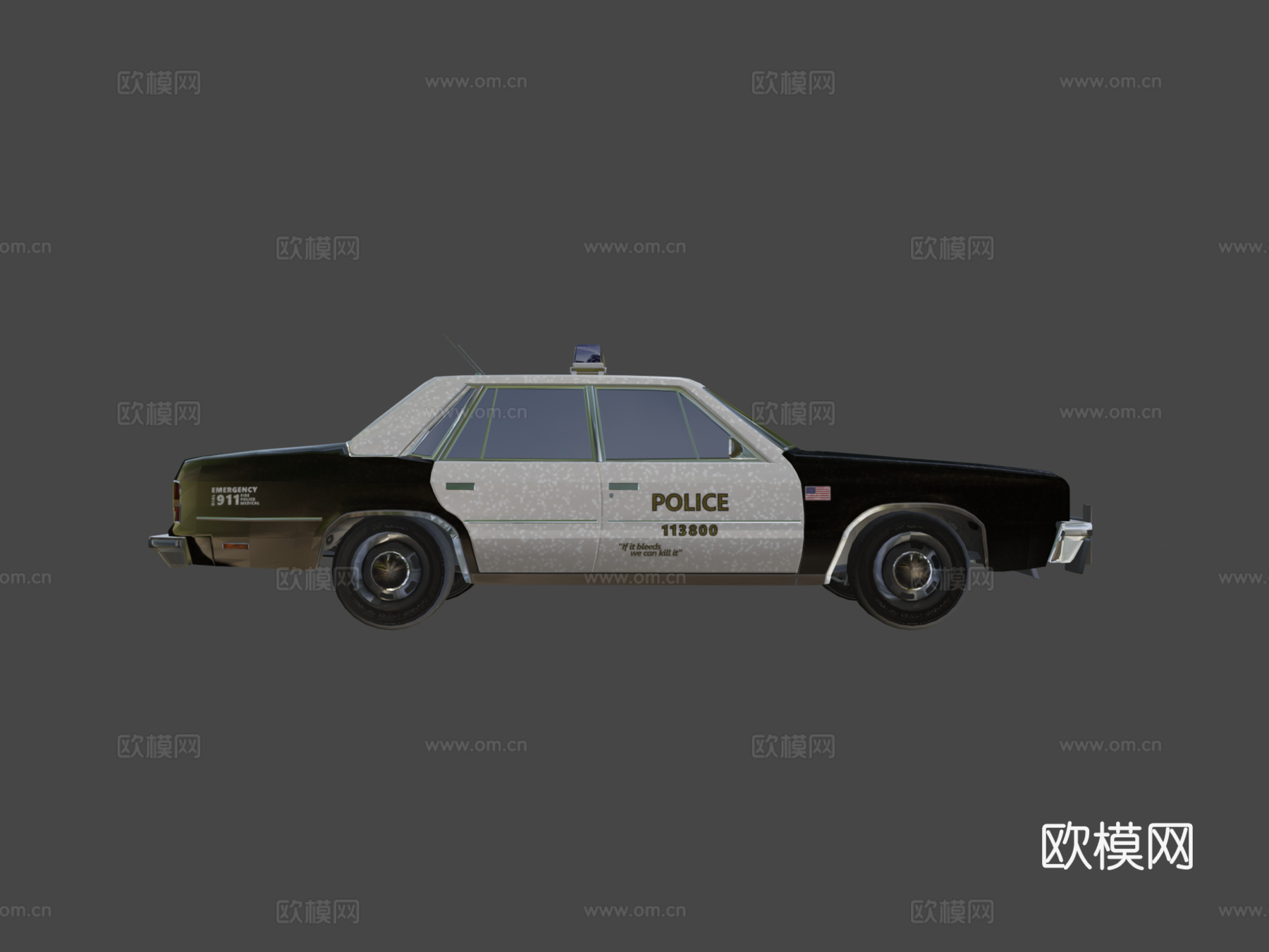 费尔黑文LT 80警用巡逻车低多边形su模型