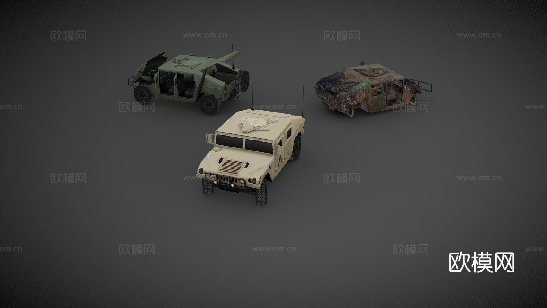 AM通用M998悍马su模型