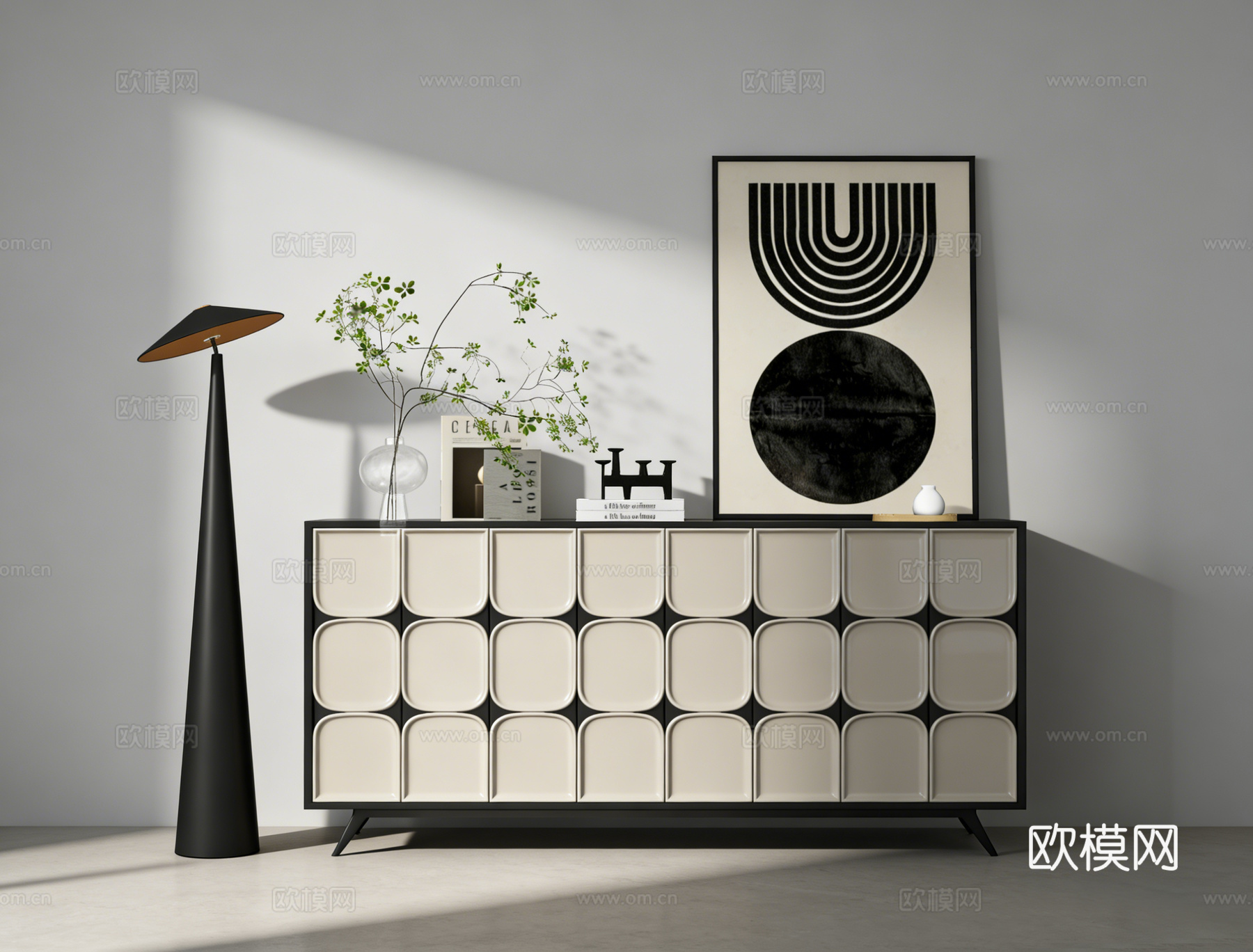 现代装饰柜su模型