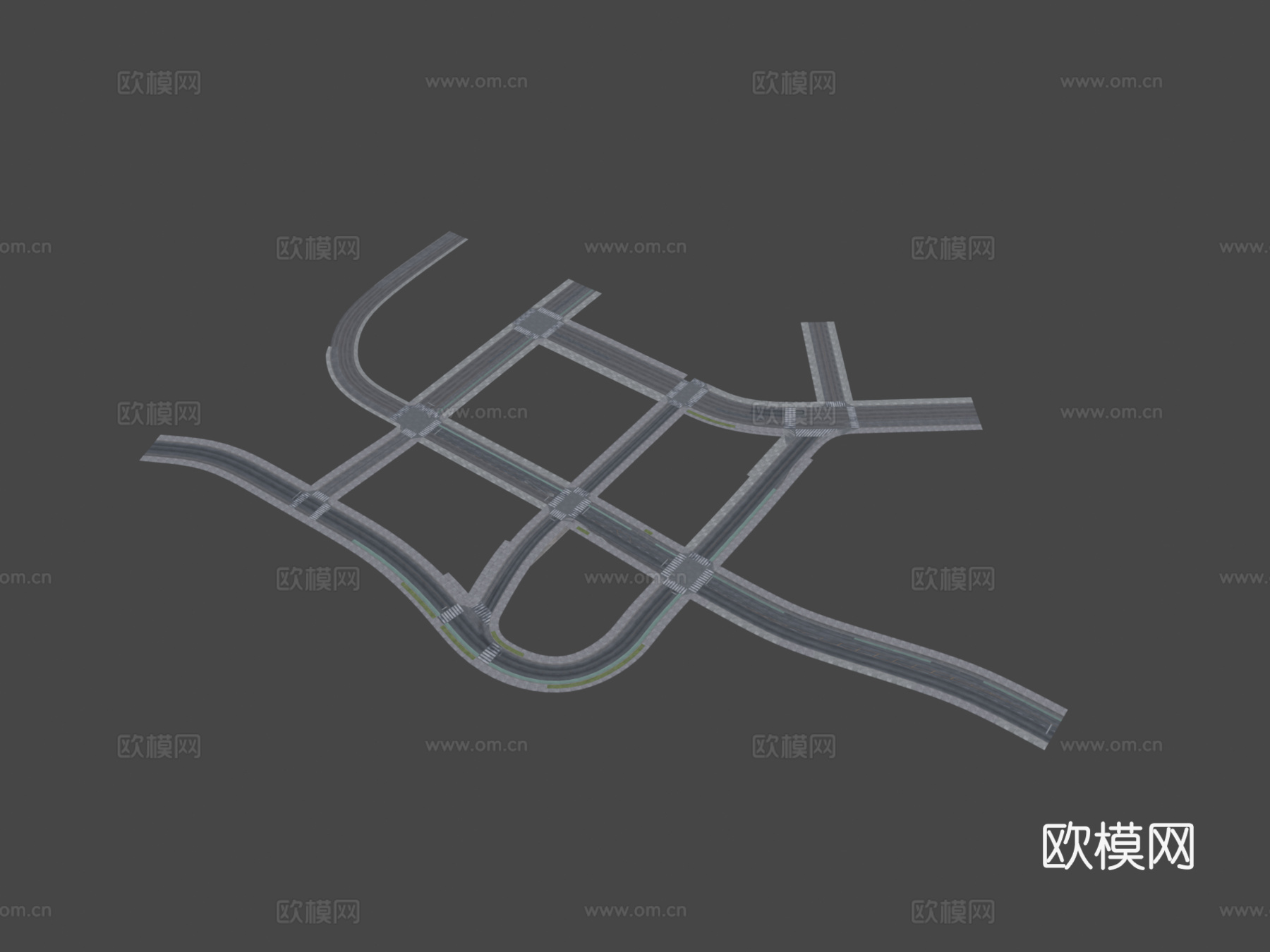 城市道路布局su模型