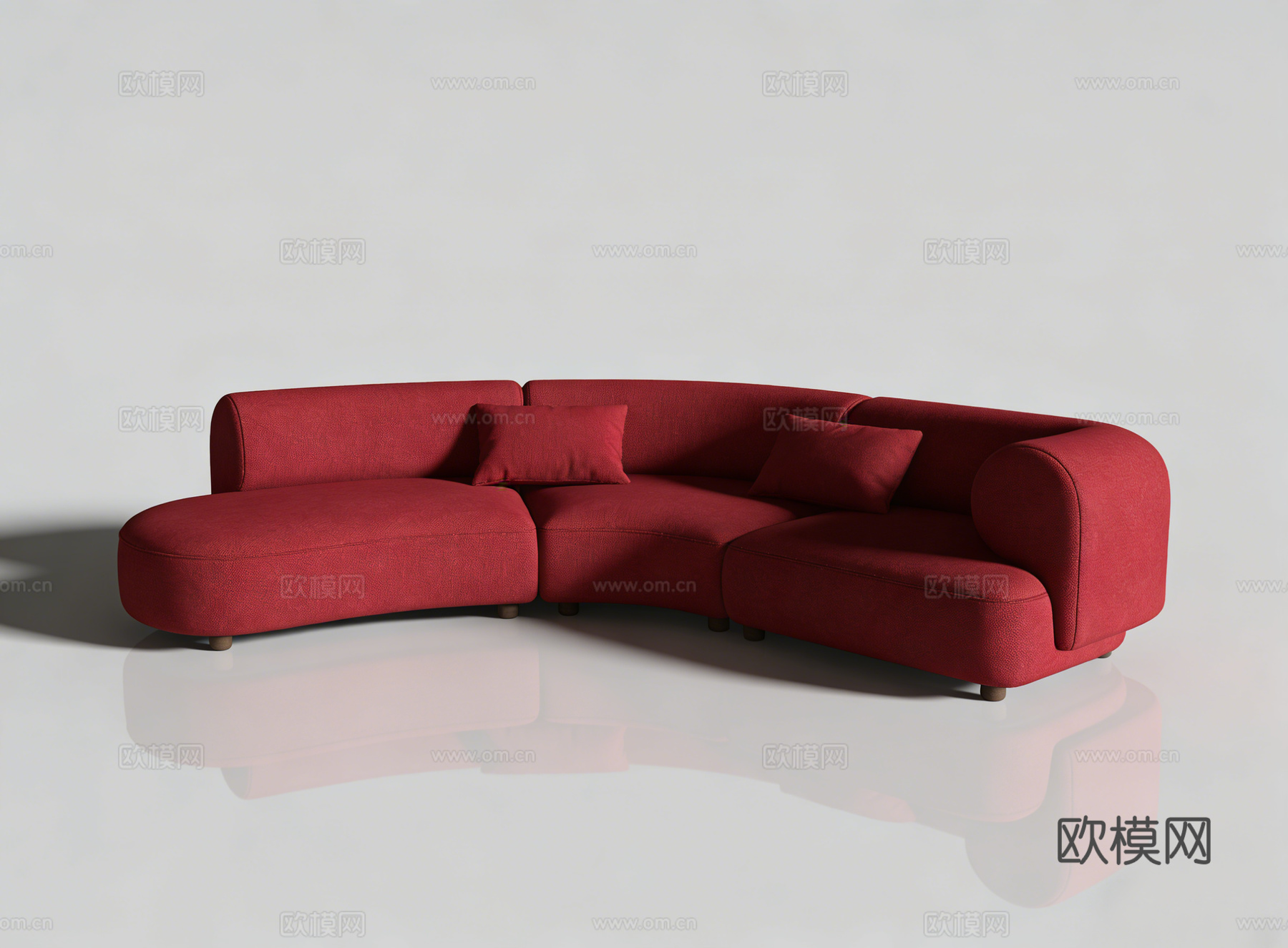 现代多人沙发su模型