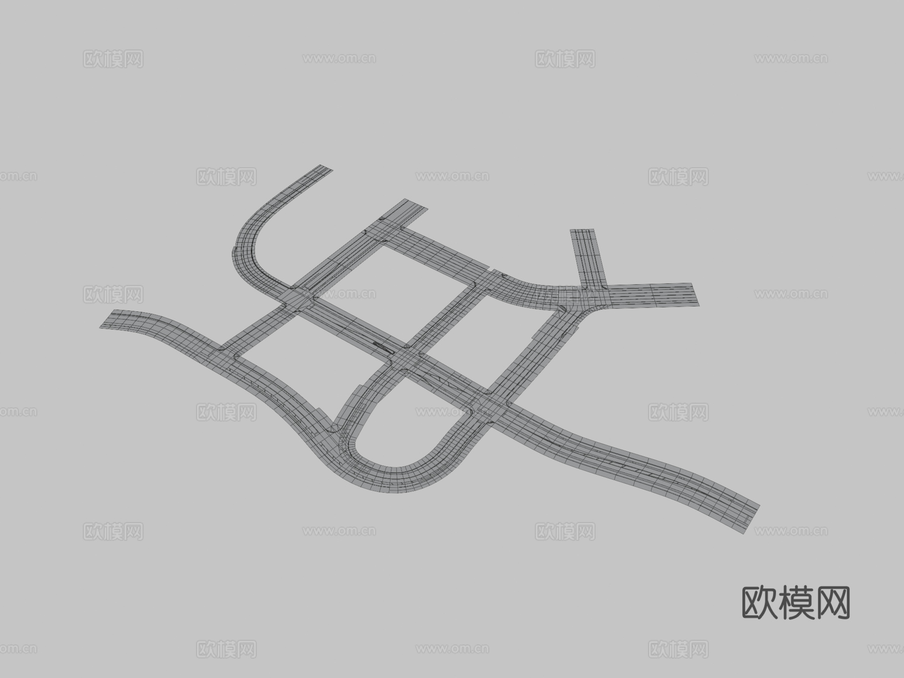 城市道路布局su模型